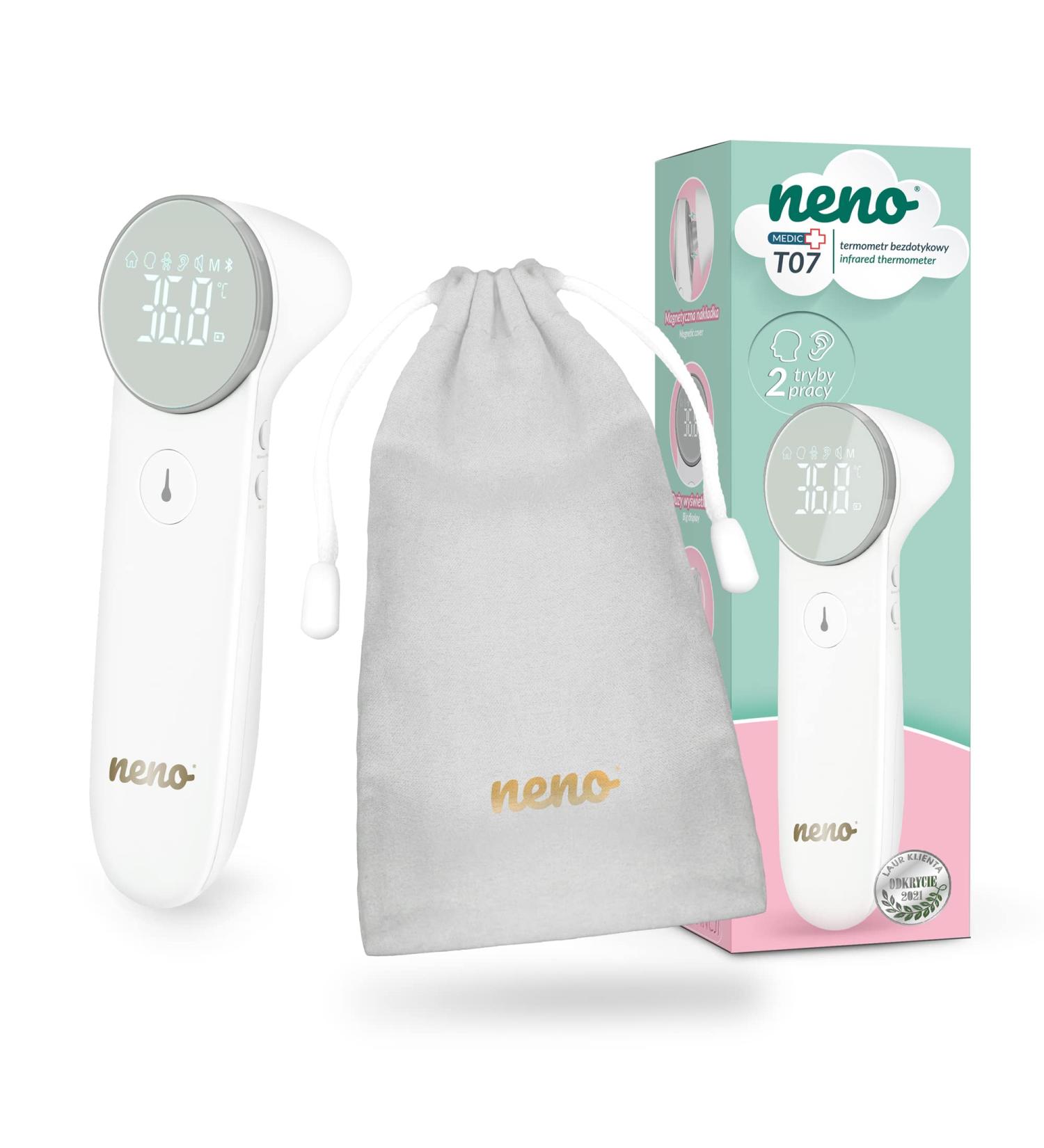 Neno Medic T07 Contactless Thermometer - 2-in-1 Infrared Thermometer for Accurate Body & Surface Temperature Measurement - International Shipping Available - Buy Online on GoSupps.com