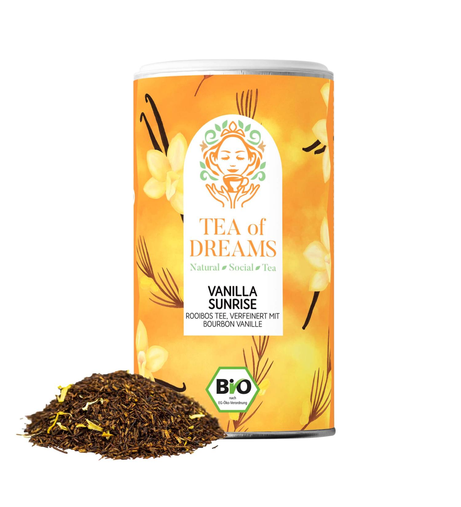 Buy Organic Rooibos Tea Vanilla Sunrise | Loose Tea with Bourbon Vanilla Pieces | 140g | International Shipping Available - Buy Online on GoSupps.com