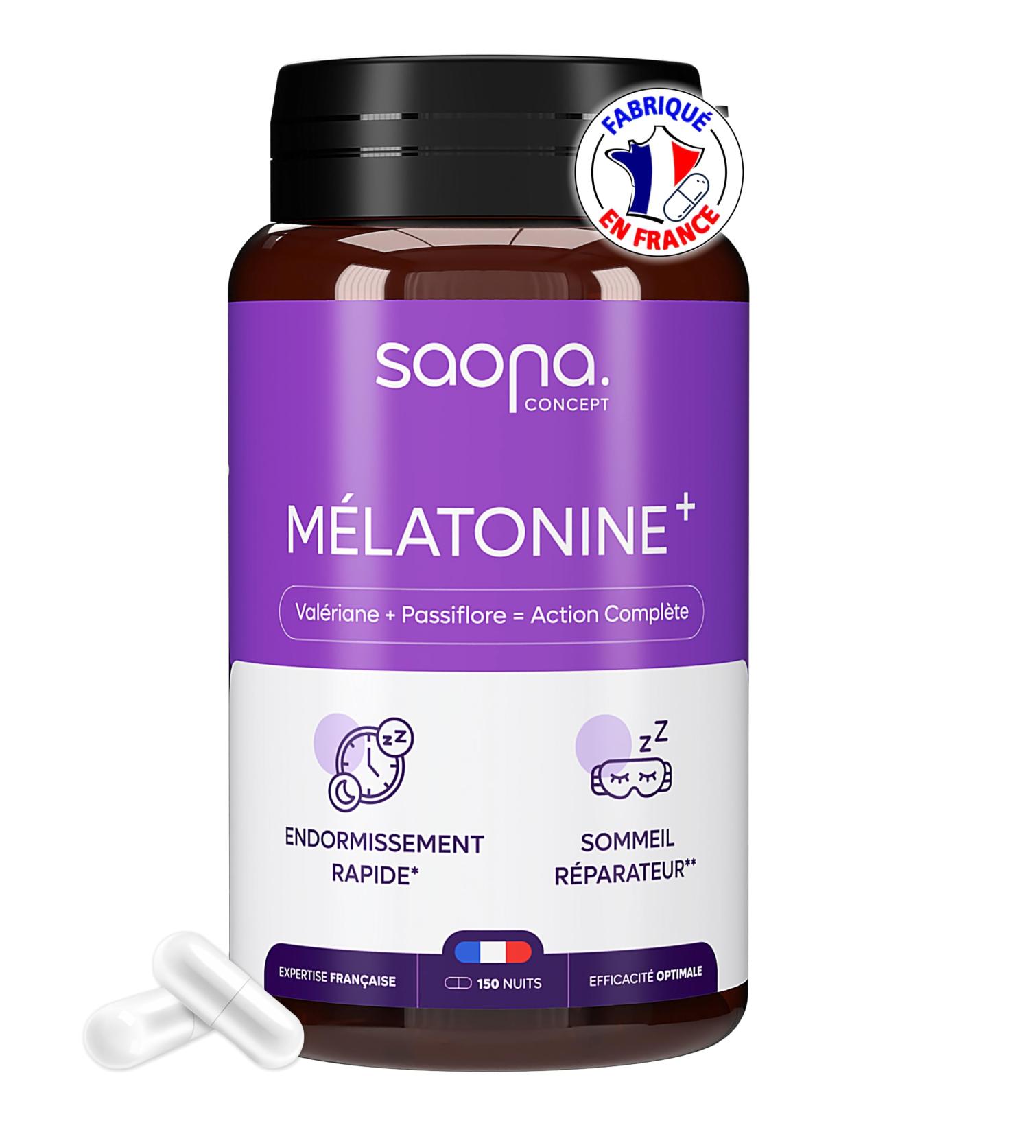 Sleep Supplement - Melatonin 1.9 mg + Valerian & Passionflower | Fast Sleep - Restful Sleep - Jet Lag | 150 Nights (Capsules) | Made in France - Buy Online on GoSupps.com