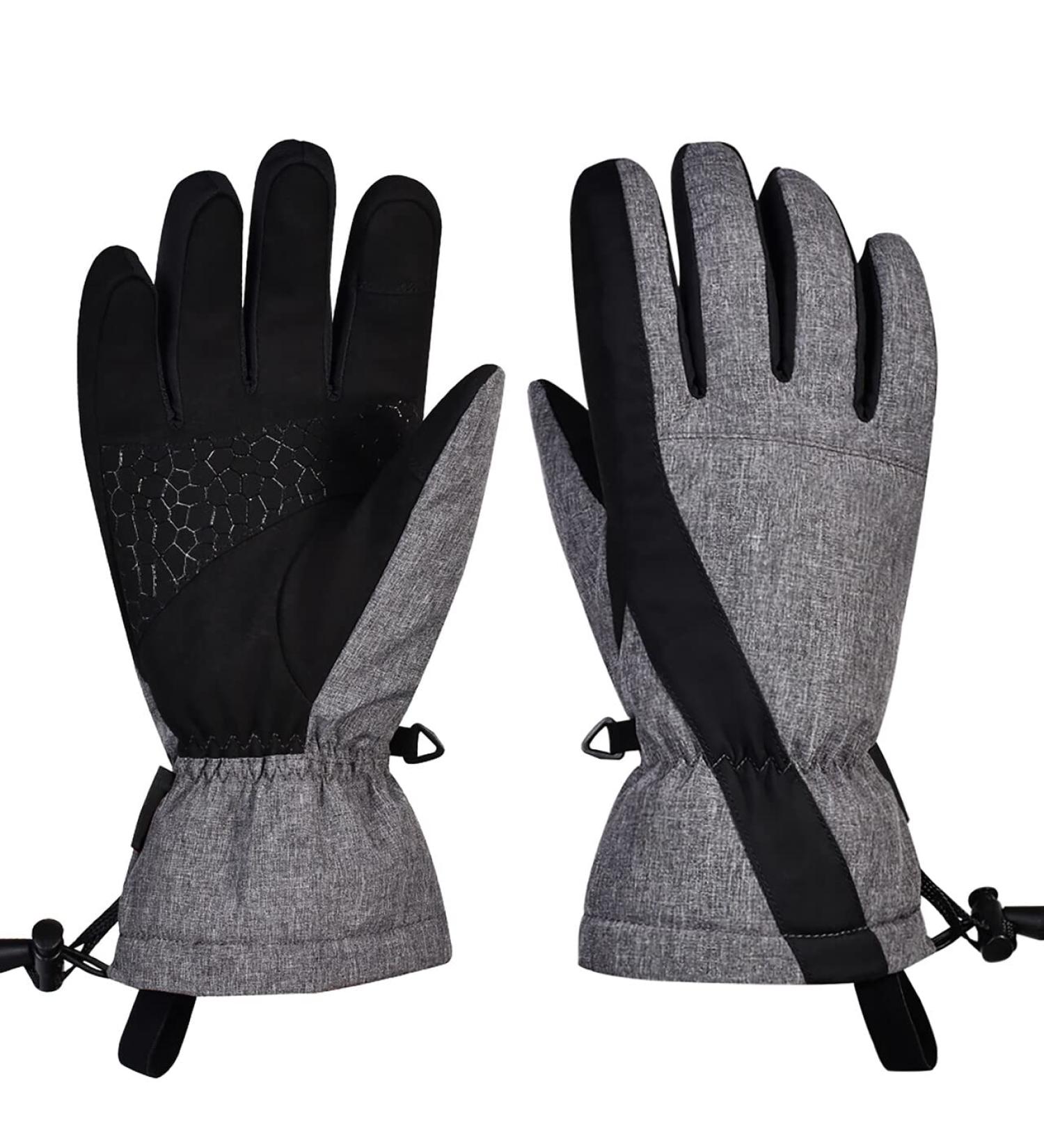 Fitfirst Waterproof Ski Gloves - Winter Touchscreen Snow Gloves for Men and Women - Grey, Large - Buy Online on GoSupps.com