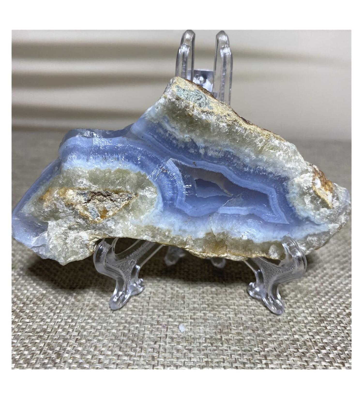 Gemstones and Crystals 80-100g Natural Raw Blue Lace Agate Chalcedony Geode Gemstone Lrregular Rough Crystal Stone Quartz Minerals Specimen Stone Mineral Specimen - Buy Online on GoSupps.com