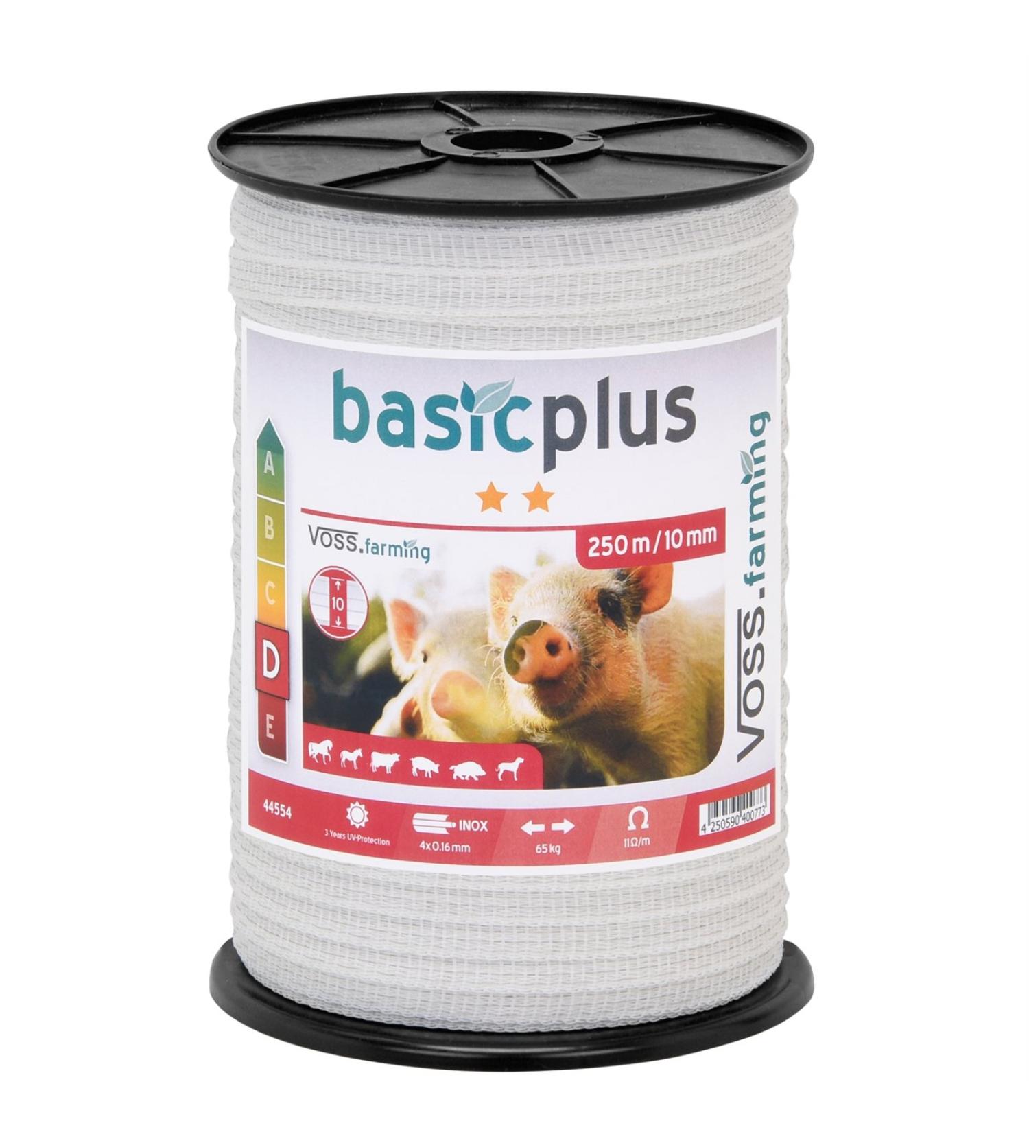 Voss.farming 2500m Electric Pasture Fence Band - 10mm 4x0.16mm Niro | White Connector & Warning Sign for Horses Ponies Cattle Dogs Pigs - Buy Online on GoSupps.com