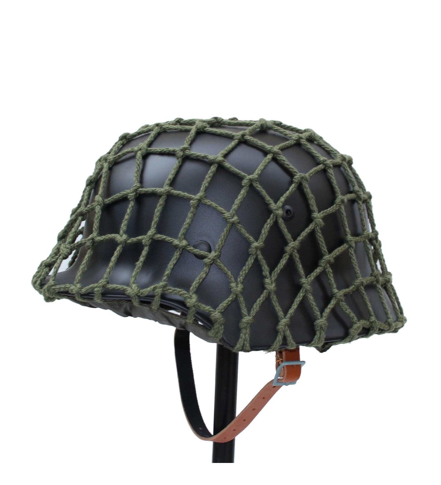 ANQIAO WWII German M35 Helmet with Net Cover - Steel Soldier Stahlhelm in Black Green Color - Buy Online on GoSupps.com