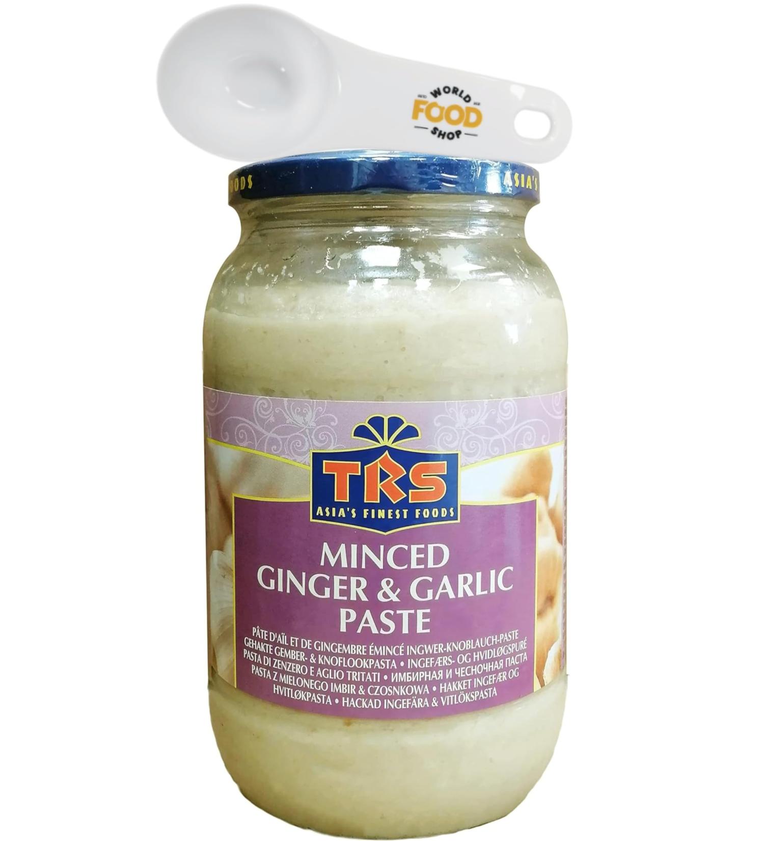 TRS Minced Ginger & Garlic Paste 1kg with World Food Shop Scoop - Indian Flavour Premium Quality Multipurpose Cooking Essential - Buy Online on GoSupps.com
