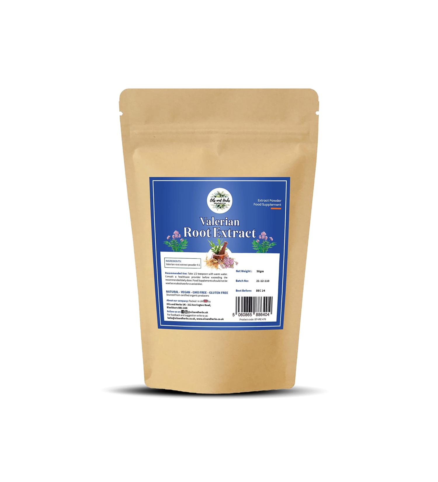 High Strength Valerian Root Extract Powder 4:1 - 150g Pack - Natural, No Fillers or Additives - Oils and Herbs - Buy Online on GoSupps.com