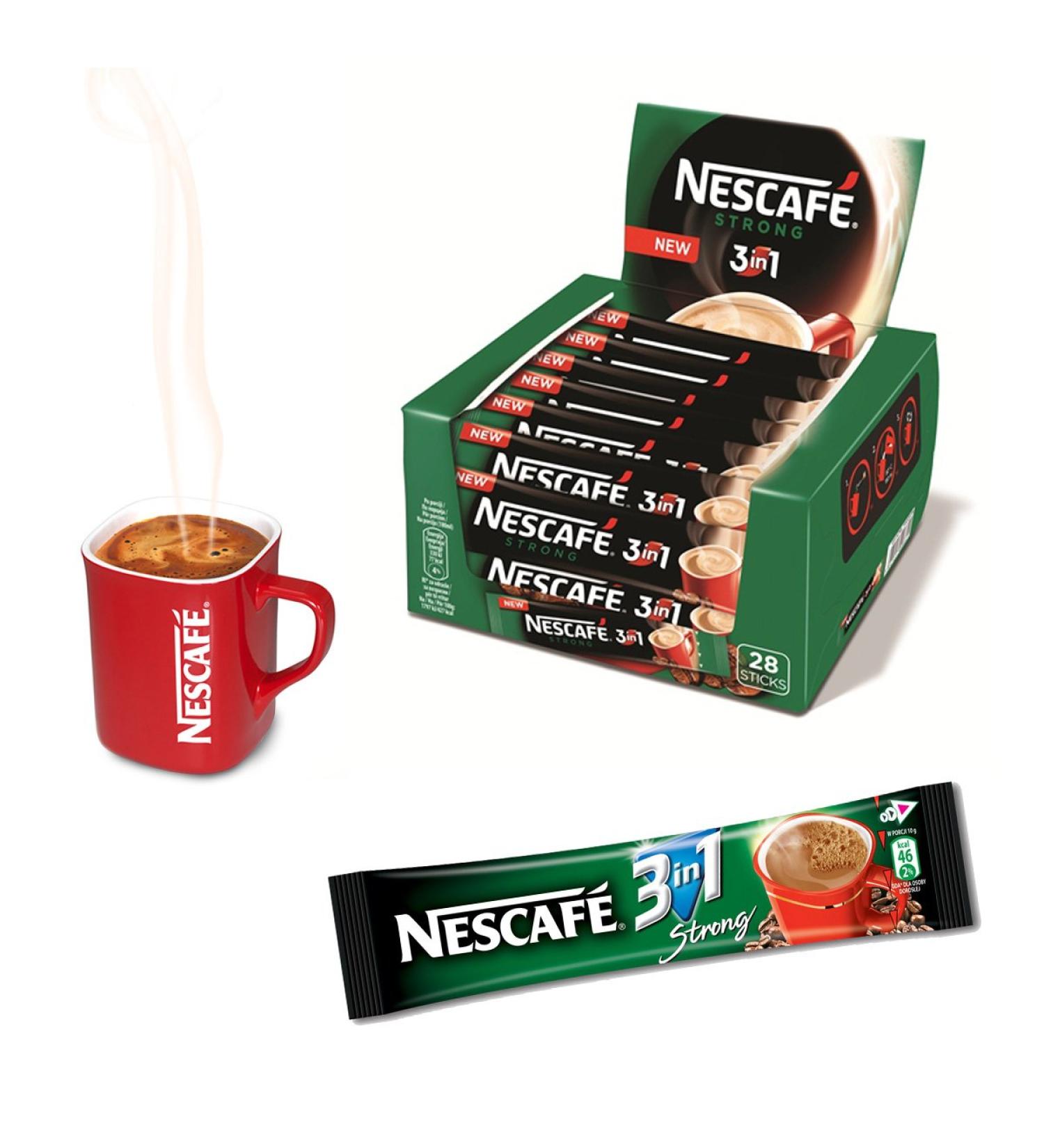 NESCAFE 3in1 WHOLESALE STRONG EU MADE LONG DATE FRESH STOCK (60 sachets Strong) INSTANT COFFEE