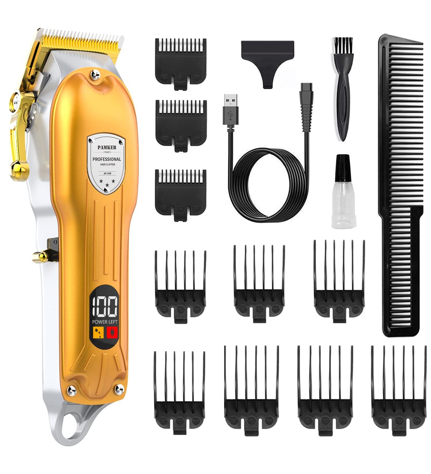 PAMKER Cordless Hair Clippers for Men - Professional Rechargeable Electric Trimmer & Beard Grooming Set - Barber Clippers for Men/Women/Kids - Buy Online on GoSupps.com