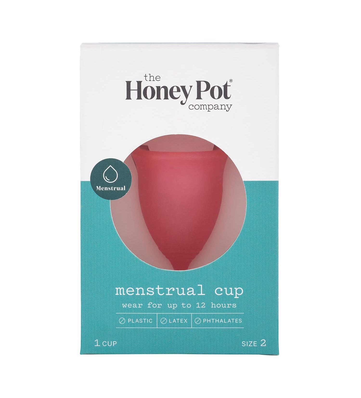 Honey Pot Company Menstrual Cup - Natural Hypoallergenic Silicone - Reusable Protection for Periods - Size 2, Pack of 1 - Buy Online on GoSupps.com