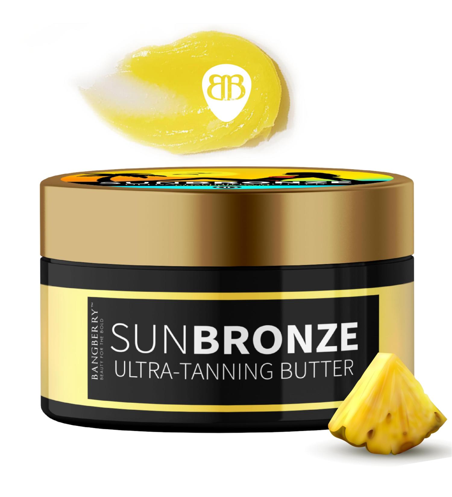 Original Sun Bronze Ultra Tanning Butter - Pineapple Swirl | Fast Natural Tan | Safe for Sensitive Skin | Perfect for Outdoor & Tanning Bed Use - Buy Online on GoSupps.com
