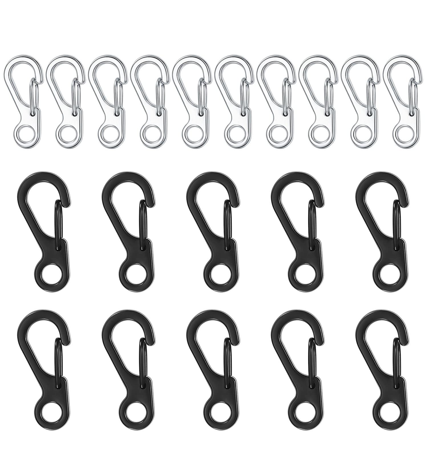 20 Pack Mini Carabiner Hooks - Small Snap Lock Carabiners for Camping Travel & Hiking - Key Chain Clips - Buy Online on GoSupps.com