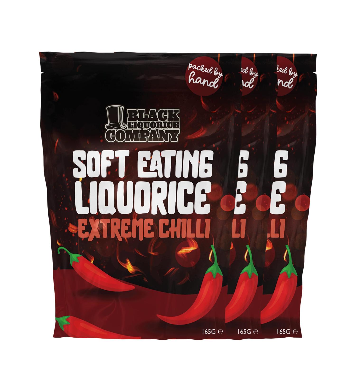 Black Liquorice Company - Soft Eating Extreme Chilli Liquorice 3 x 165g - Buy Online on GoSupps.com