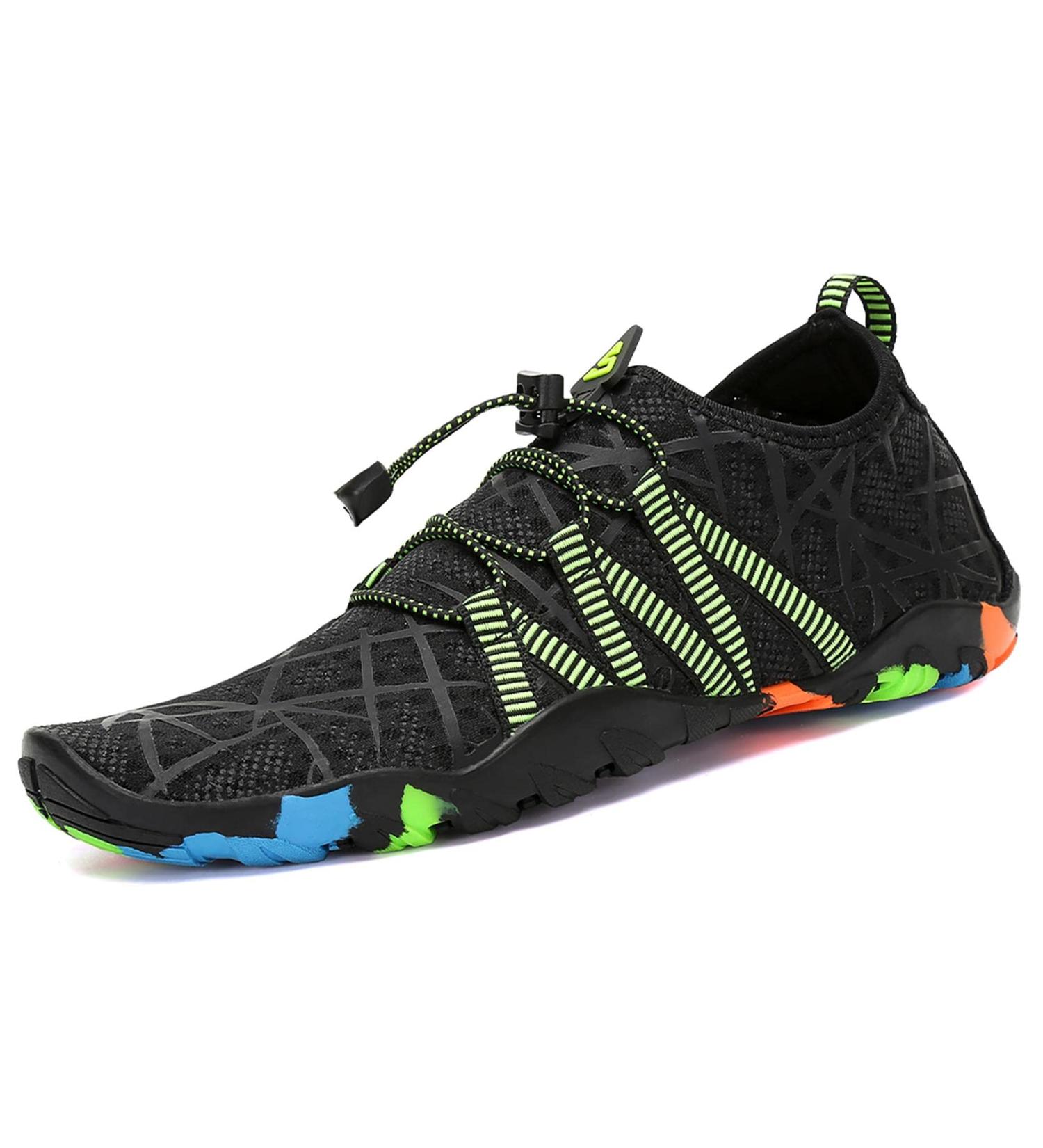 SAGUARO Unisex Water Sport Shoes - Quick-Dry Barefoot Swim Shoes 8.5 Women/7 Men - Jet Black - Buy Online on GoSupps.com