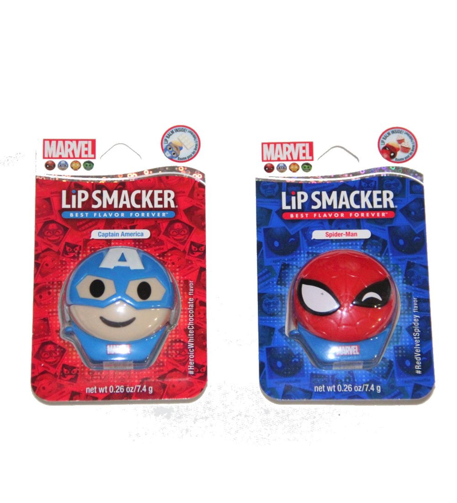 Disney Emoji Super Cute Lip Balm Set of 2 - Captain America & Spider-man