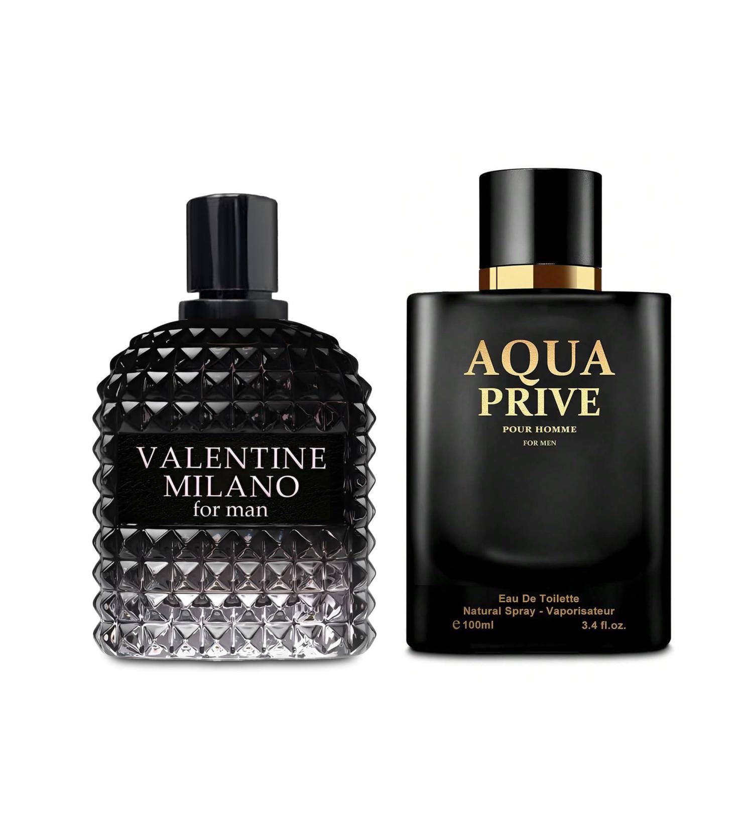 2PCS Valentine Milano/Aqua Eau De Toilette for Men-Fresh Romantic Scent Perfume for Men 3.4 Fl Oz Each Mens Cologne For All Skin Daily Used MilanoMen/Aqua - Buy Online on GoSupps.com
