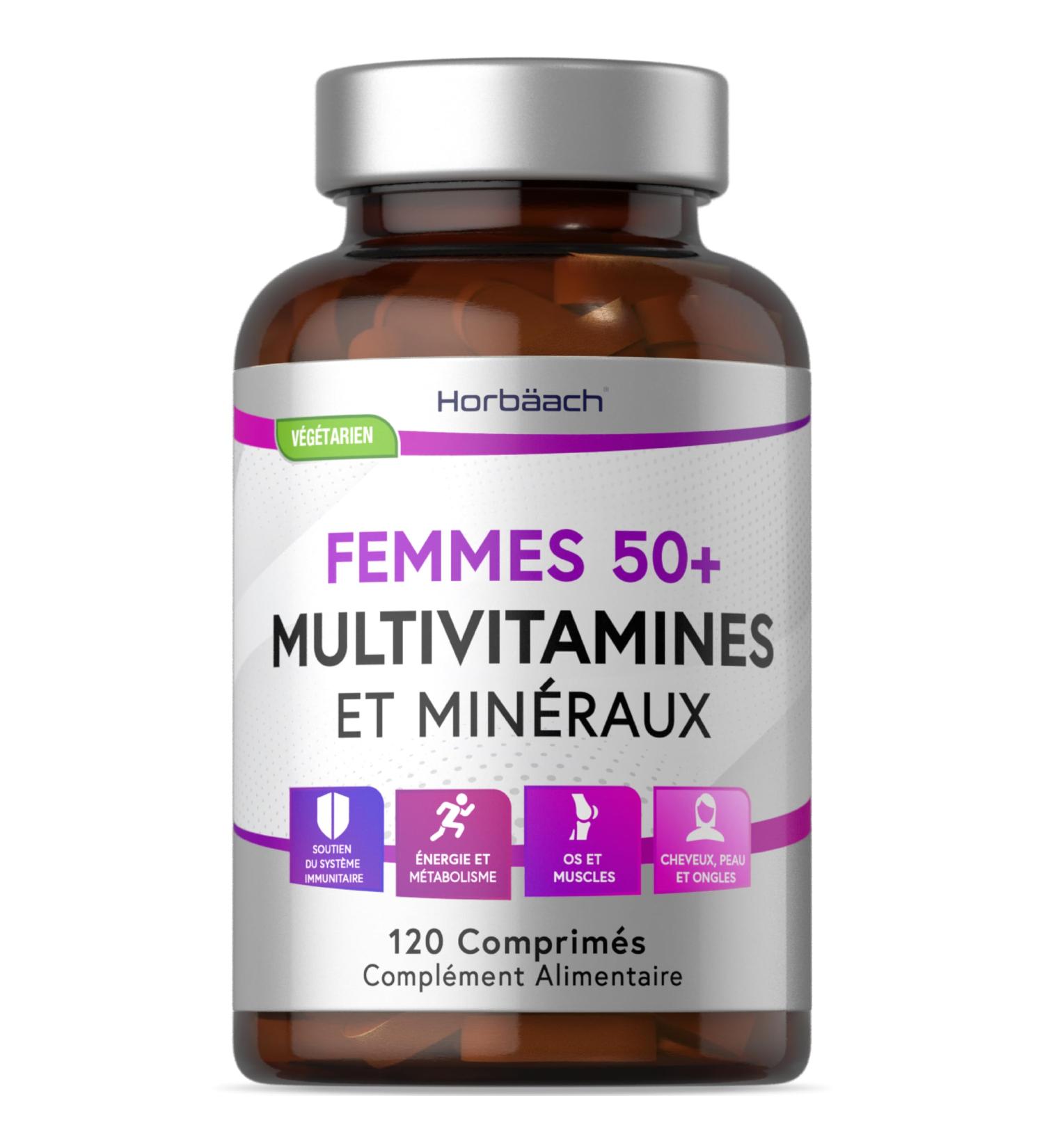 Multivitamins Women 50 Years | 27 Multivitamins Minerals and Essential Plants | with Vitamin C for Normal Collagen Formation Biotin B6 and B12 | 120 Vegetarian Tablets | by Horbaach - Buy Online on GoSupps.com
