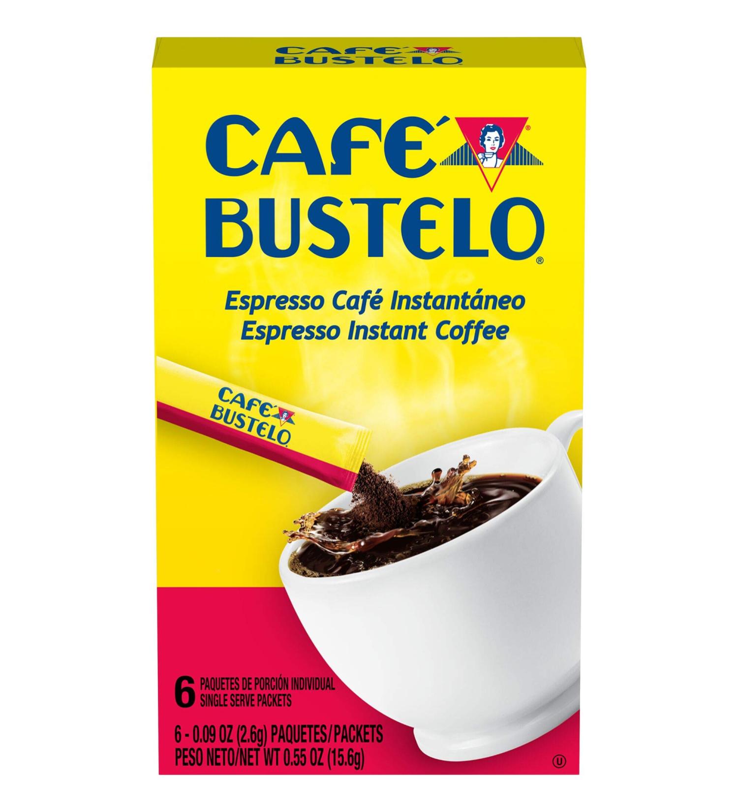 Caf Bustelo Espresso Style Dark Roast Instant Coffee 6 Count (Pack of 12) - Rich and Bold Espresso Flavor - Buy Online on GoSupps.com