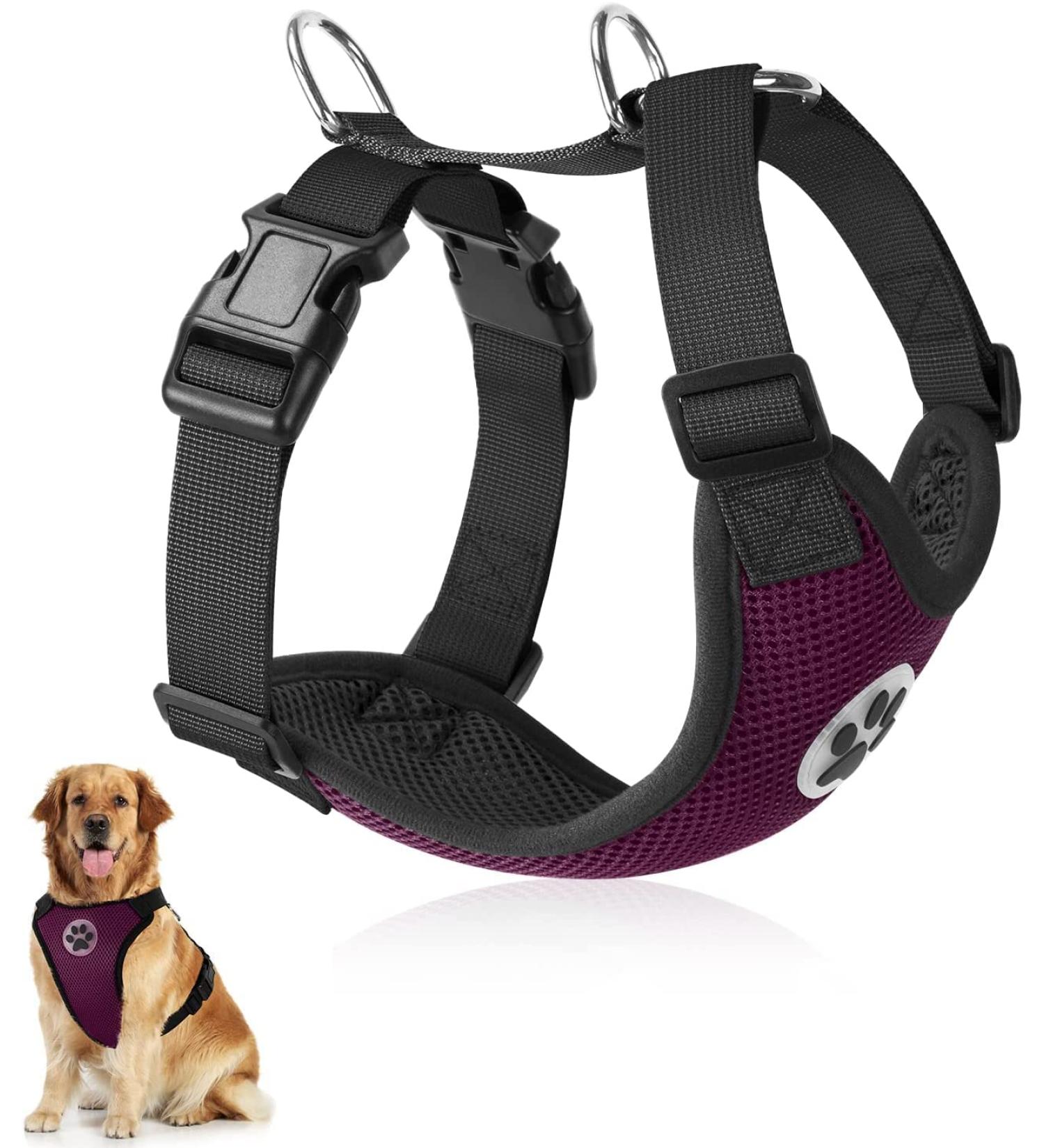 Shop Slowton No Pull Dog Harness | Soft Padded & Breathable | Perfect for Small & Medium Dogs | XXS Burgundy - Buy Online on GoSupps.com