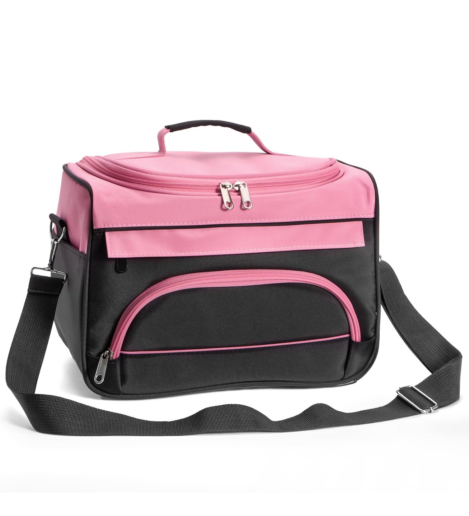 Travel Medicine Bag Organizer - Black & Pink | Pill Bottle Storage & First Aid Kit Bags - Empty & Convenient - Buy Online on GoSupps.com