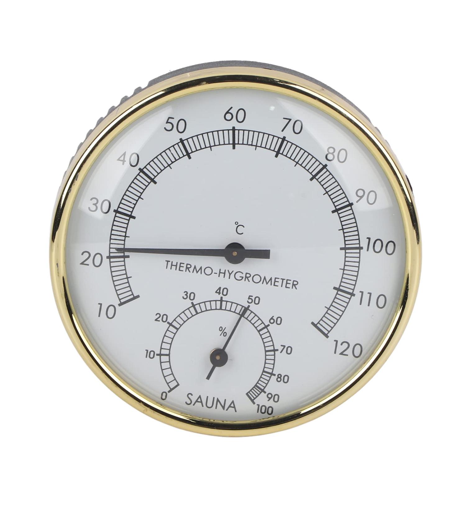 Cheotime 2-in-1 Sauna Hygrothermograph Thermometer | Metal Dial Hygrometer & Interior Thermometer | Essential Sauna Space Accessories - Buy Online on GoSupps.com