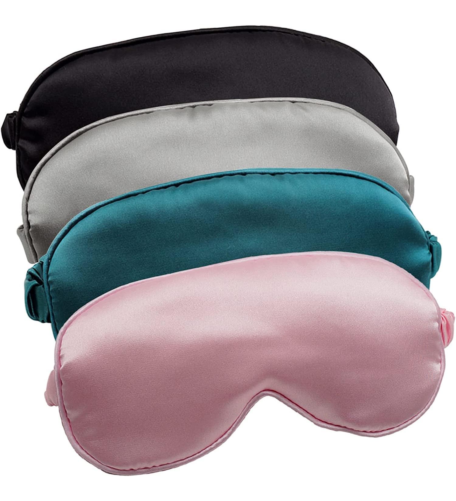 Experience Restful Sleep - Soft and Comfortable Sleep Mask with Silk Eye Cover Perfect for Travel Naptime and Insomnia Relief for Women Men- 4 Pack - Buy Online on GoSupps.com