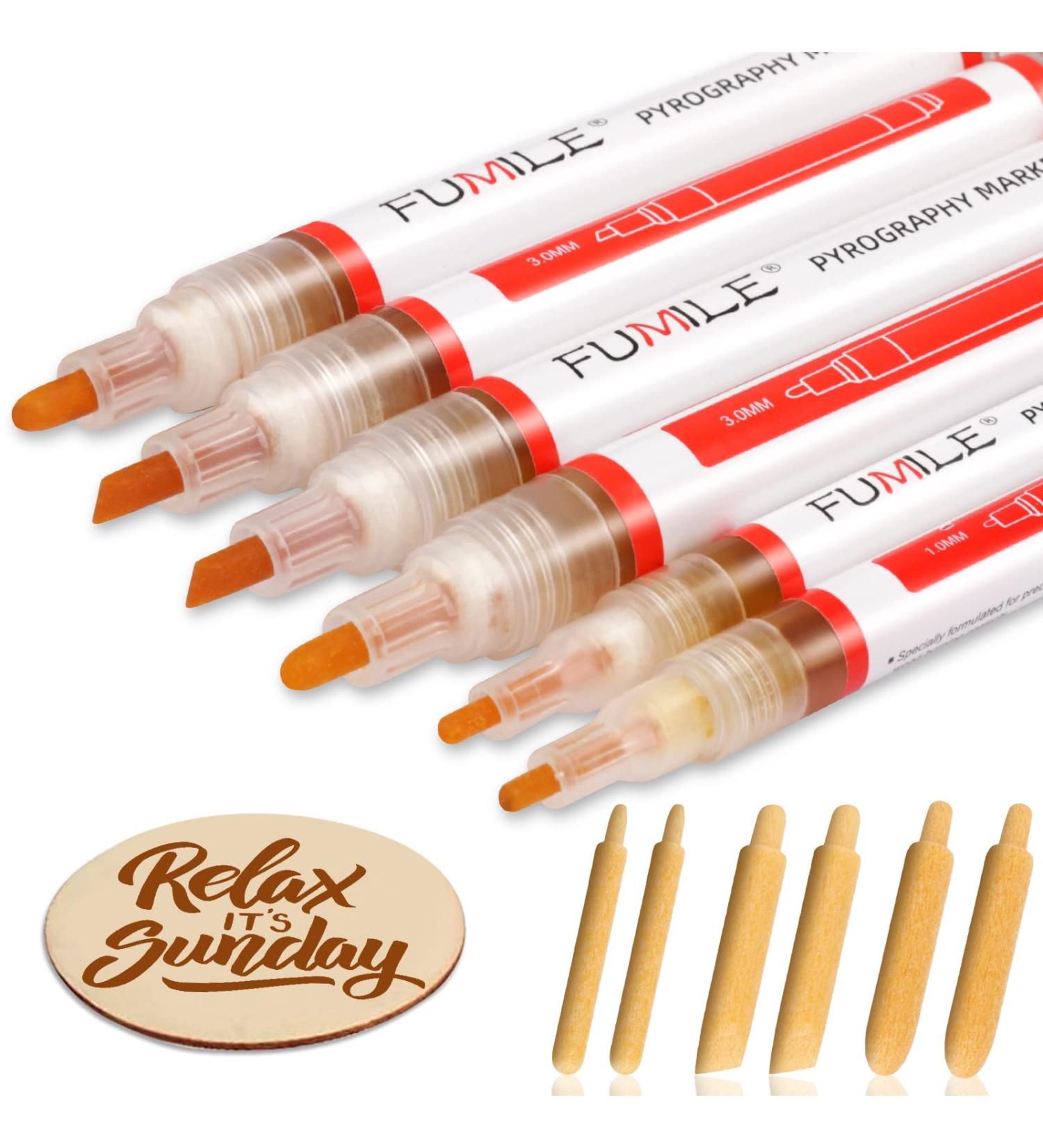 FUMILE 12PCS Wood Burning Pen Set with Scorch Marker - Ideal for DIY Wood Painting Projects - Includes Replacement Cores - Perfect for Artists and Beginners - Buy Online on GoSupps.com