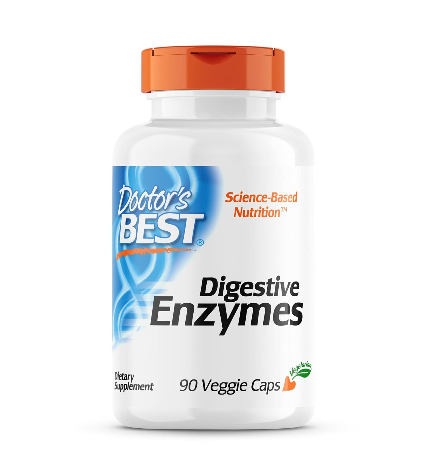 Doctor's Best Digestive Enzyme - 90 Vegetarian Capsules | Gluten-Free Soy-Free Non-GMO Enzyme Mix - Laboratory Tested for Optimal Digestion - Buy Online on GoSupps.com