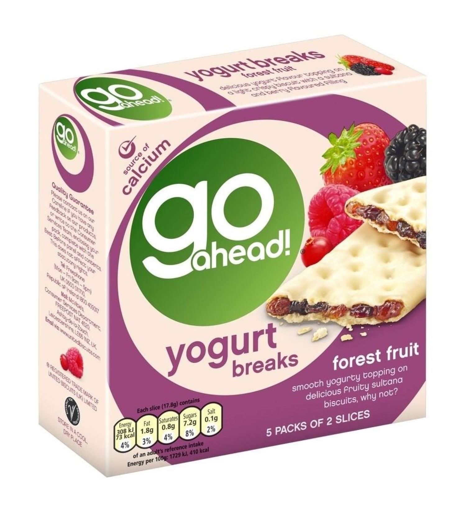 McVitie's The McVitie Go Ahead! Breaks yogurt - Forest Fruit (6 per pack - 177 g) - Pack of 2