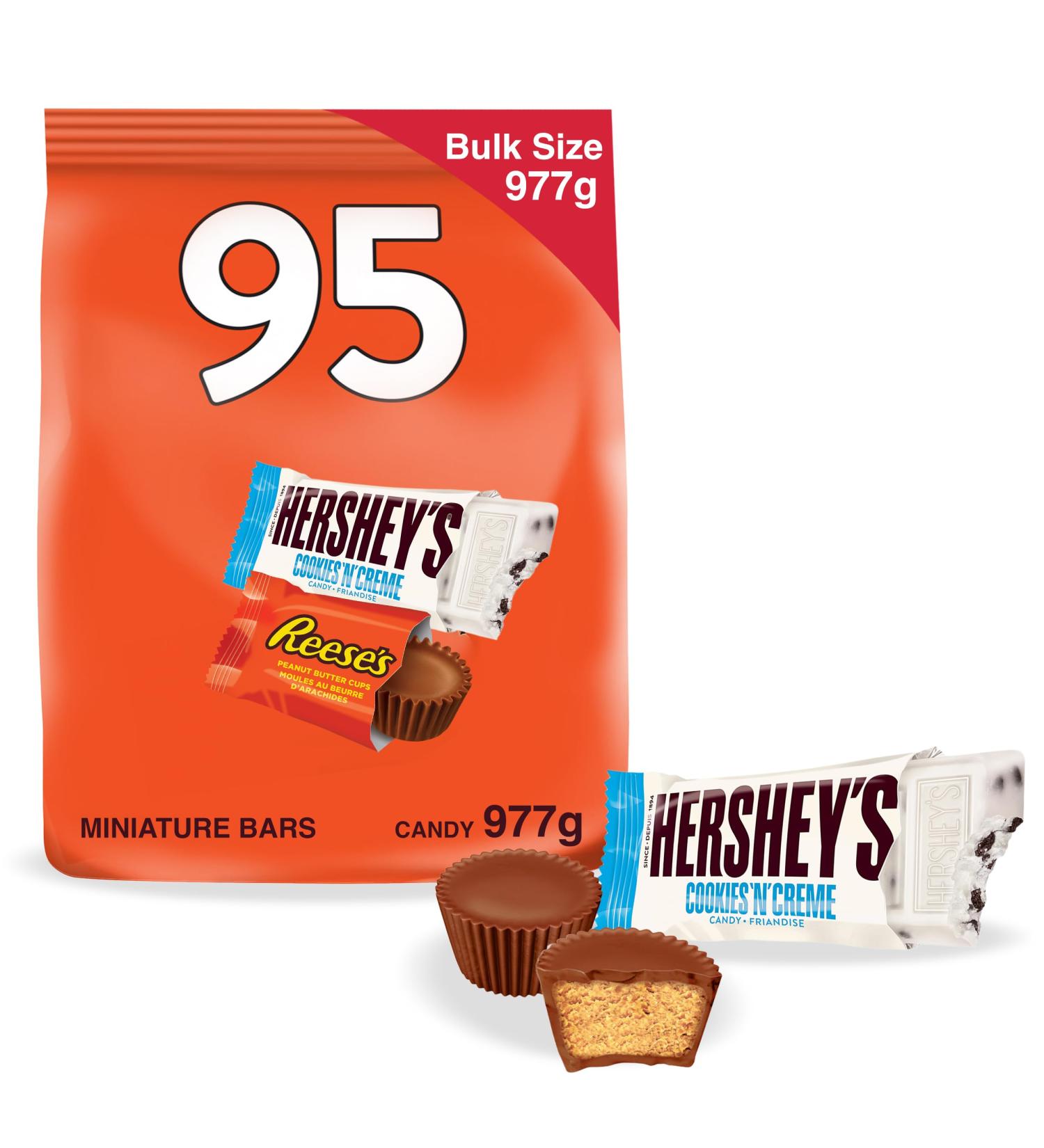 Hershey's & Reese's 95 Count Bulk Size Candy Individually Wrapped Chocolate Holiday Chocolate Candy Chocolate Candy to Share Chocolate Candy for Kids - Assorted Mini Bars Hershey's & Reese's 95 Count (Pack of 1) - Buy Online on GoSupps.com