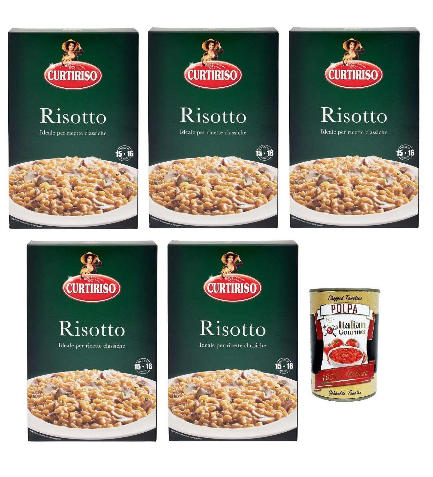  Italian Gourmet E.R. Curtiriso Risotti 100% Italian Rice Ideal for Risottos 16 Minutes Pack of 1 kg + Gourmet Italian Tomato Pulp Box 400 g - Buy Online on GoSupps.com