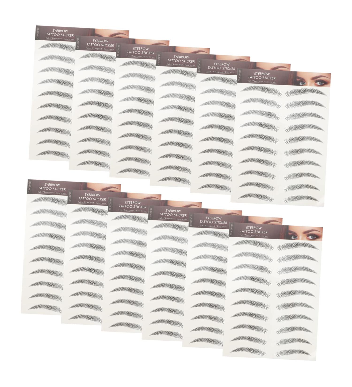 Balacoo 24 Pcs Eyebrow Stickers Beauty Tools Eyebrows Cejas Eyebrow Tattoos Stickers Artificial Post 3d - Buy Online on GoSupps.com