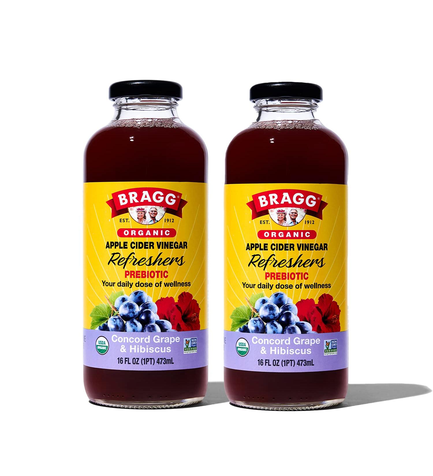 Bragg Organic Apple Cider Vinegar Beverage 16oz - Concord Hibiscus 2-Pack - Buy Online on GoSupps.com