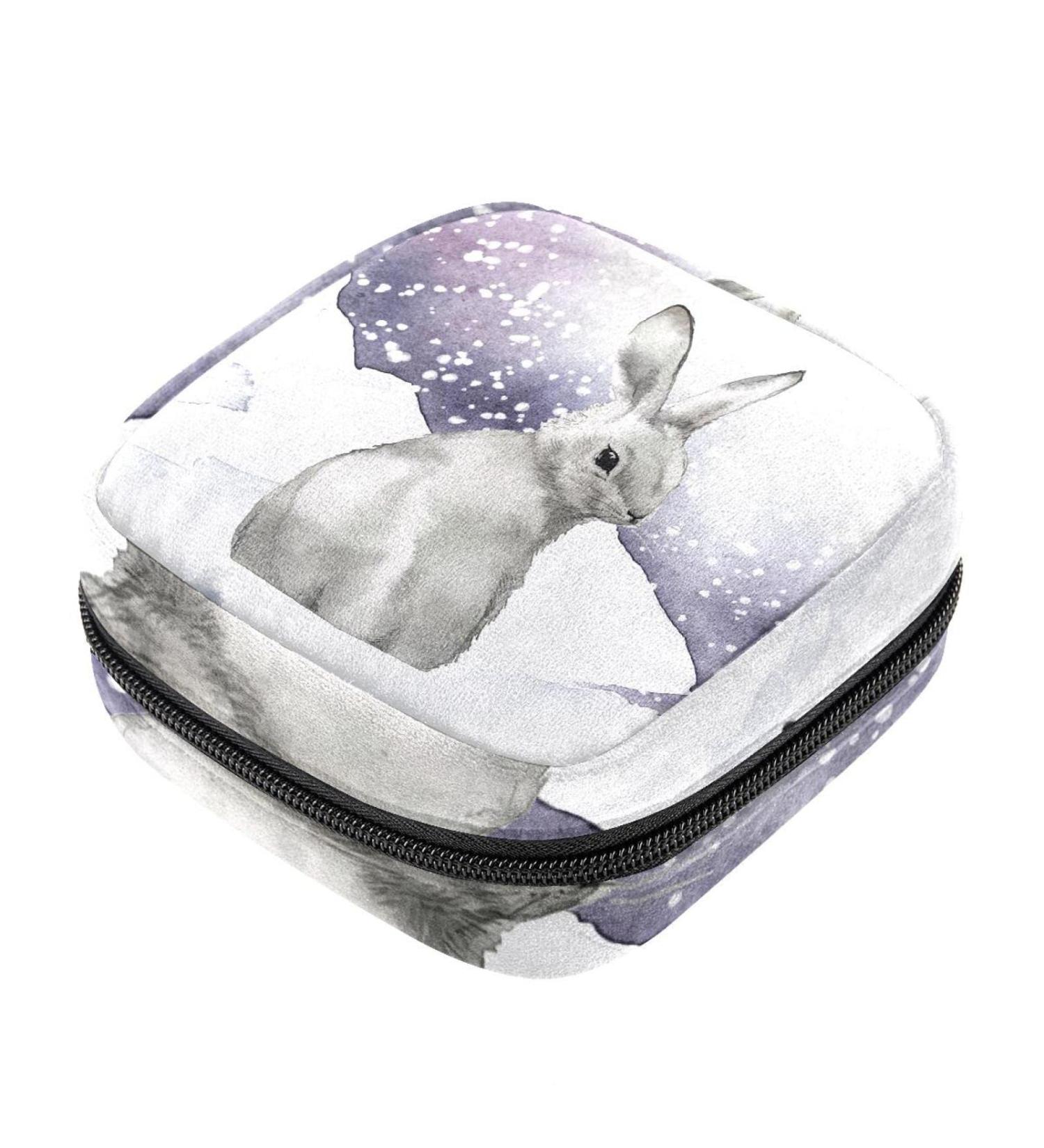 Winter Rabbit Sanitary Napkin Storage Bag - Portable Menstrual Pad Pouch for Teen Girls & Women - Multicolored - Buy Online on GoSupps.com