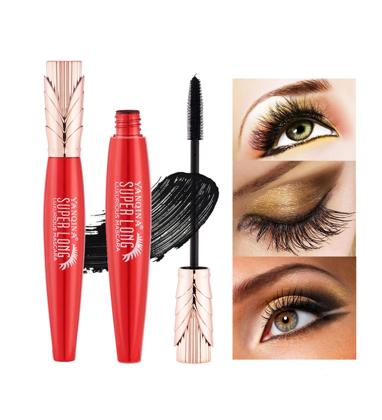 Mimore 4D Silk Fiber Eyelash Mascara Thicker Lashes Waterproof Mascara Eyelashes Voluminous Extension Dramatic Mascara All Day Formula Black Mascara (BLACK) - Buy Online on GoSupps.com