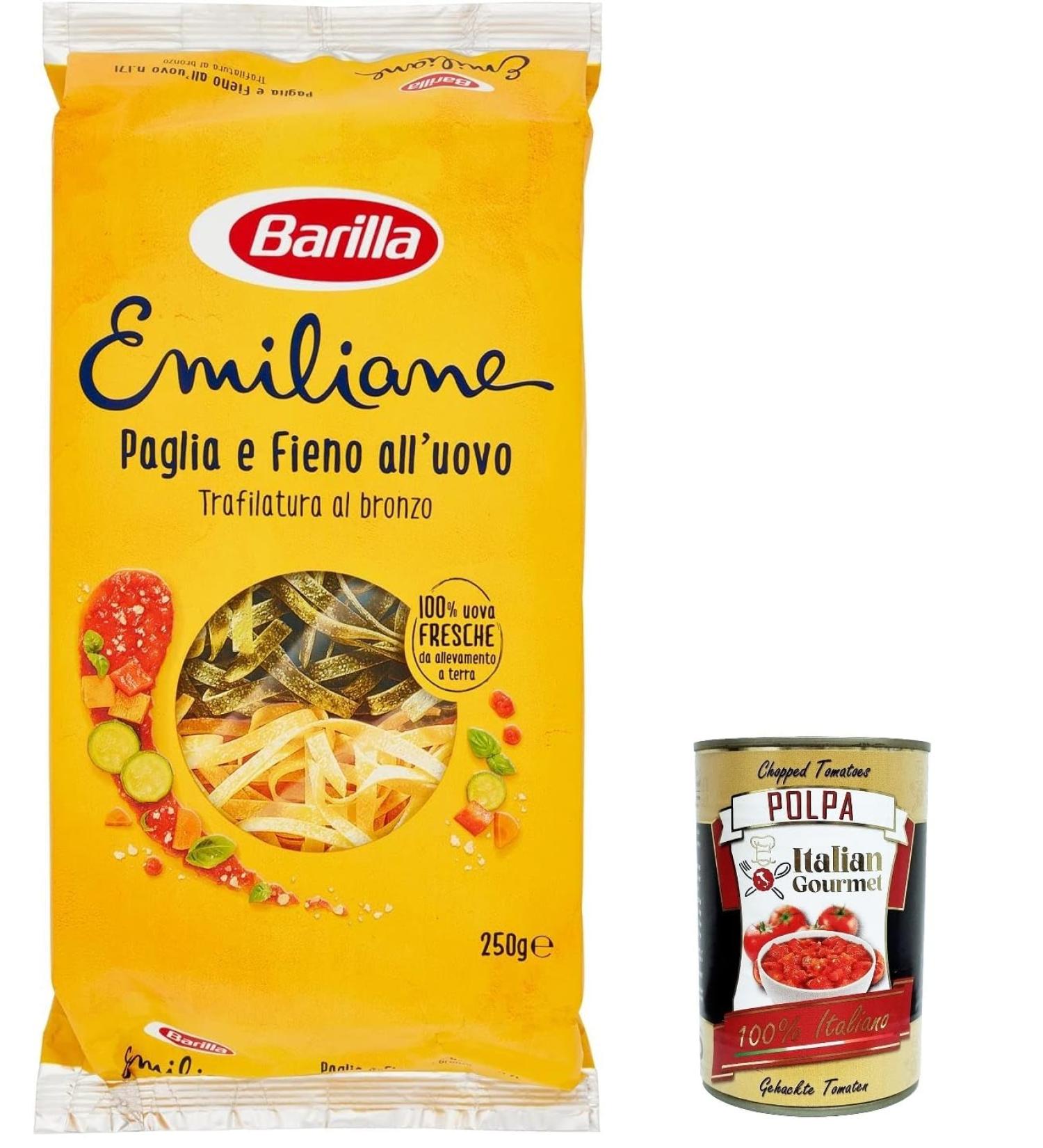 6x Barilla Egg Pasta Le Emiliane Straw and Hay eierpasta metei pasta 250 g + Italiaanse gourmet pulp 400 g - Buy Online on GoSupps.com