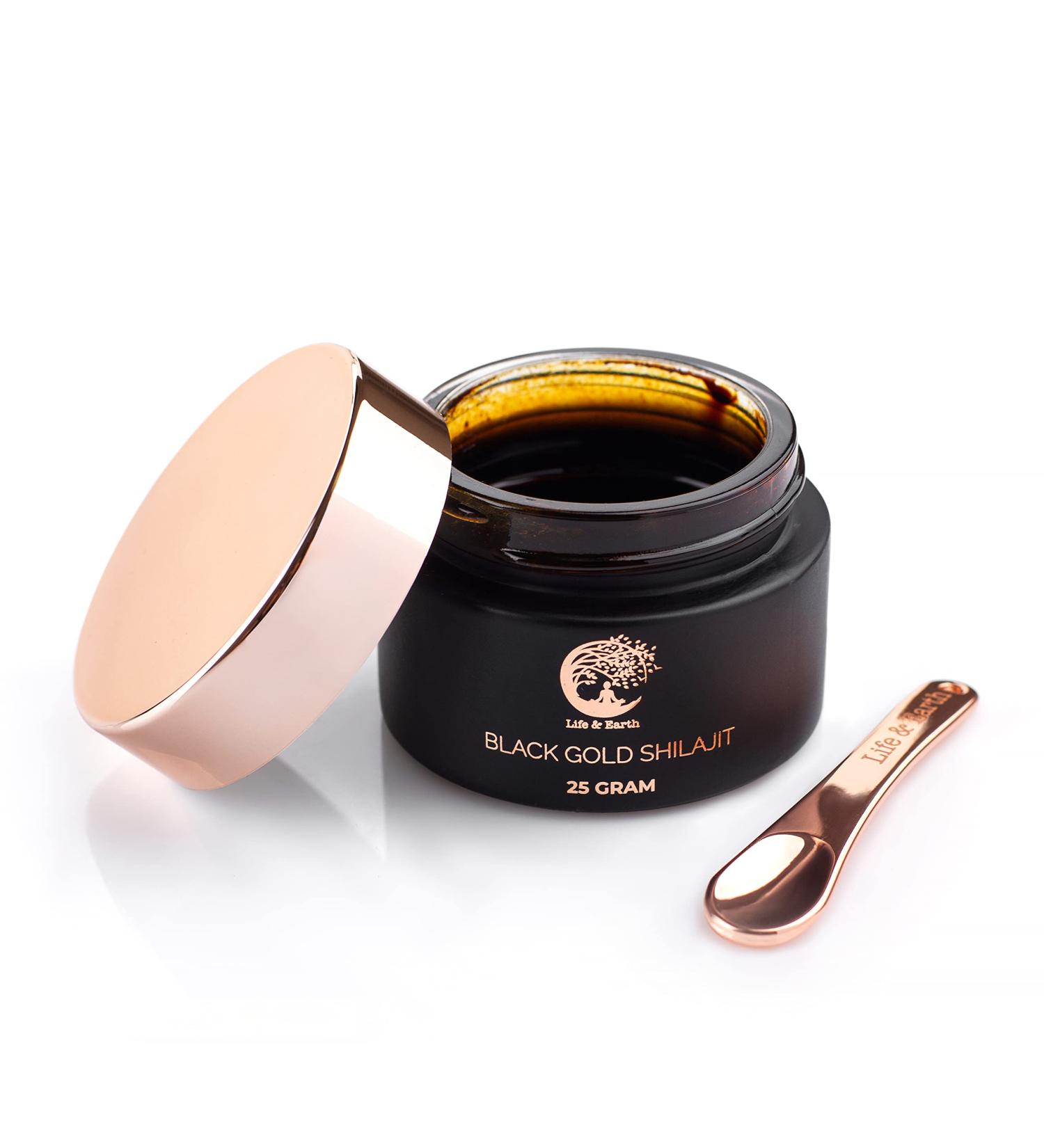 Life and Earth Organic Pure Shilajit Resin 25g with Measuring Spoon - Natural Energy & Immune Support Supplement - Buy Online on GoSupps.com