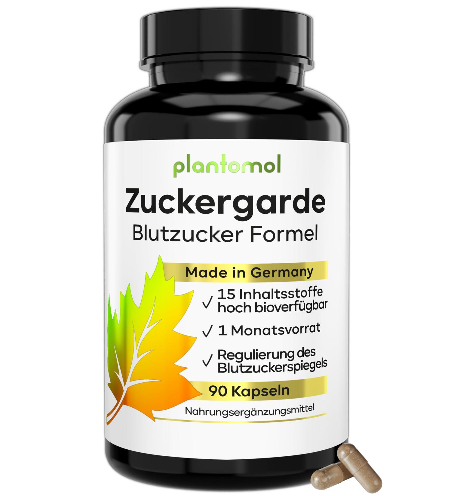 15-Way Blood Sugar Formula - 90 Vegan Capsules with Turmeric Cinnamon Ginger & More - Plantomol - Sugar Guard Supplement for Optimal Health - Buy Online on GoSupps.com
