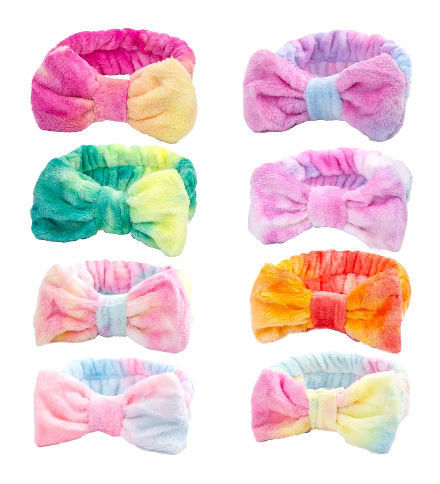 Shindel 8PCS Coral Fleece Makeup Headbands - Bow Hair Bands for Women - Spa, Shower, Sports, Yoga - Buy Online on GoSupps.com