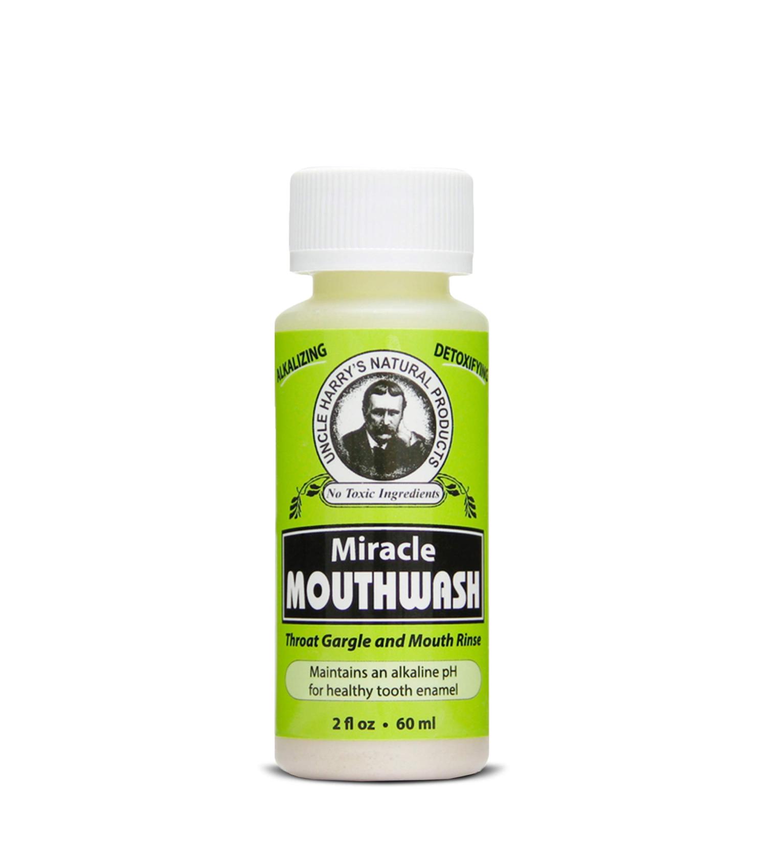 Uncle Harry's Natural Alkalizing Miracle Mouthwash - pH Balanced Oral Care for Adults & Kids (2 fl oz) - Buy Online on GoSupps.com
