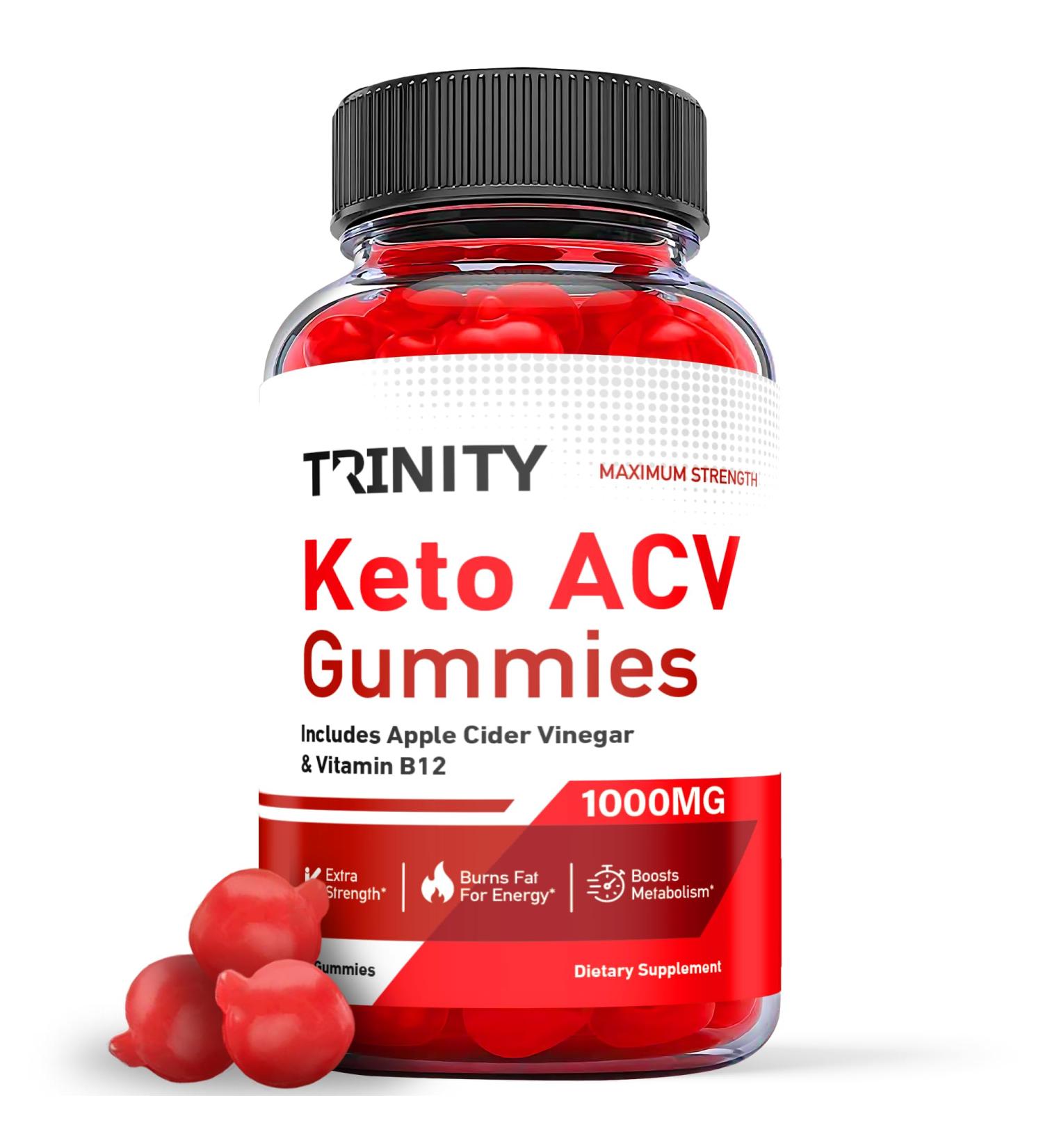 Trinity Keto ACV Gummies - Vegan Formula for Weight Loss with B12 (60 Gummies) - Buy Online on GoSupps.com