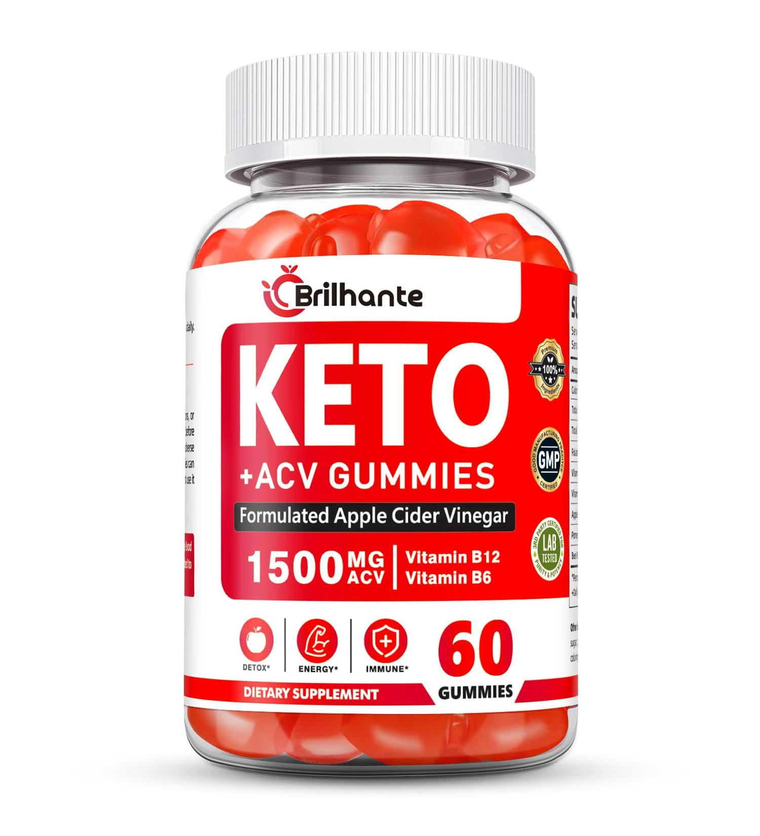 Keto ACV Gummies Apple Cider Vinegar Gummies with the mother Vitamin B12 & B6 1500mg per Serving Vegan Gluten-Free Non-GMO Supports Energy Digestion & Healthy Lifestyle 60 Count - Buy Online on GoSupps.com