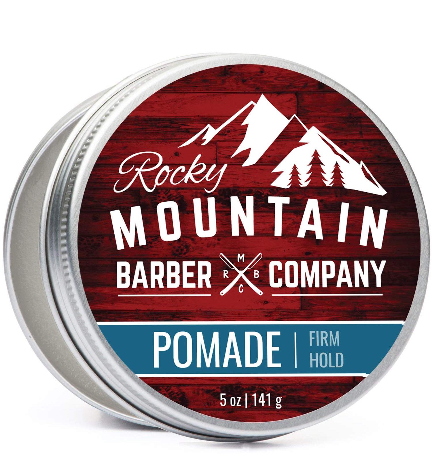 Rocky Mountain Barber Co. 5 oz Tub Pomade for Men | Strong Hold Styling Product for Pompadour & Slick Back Looks | High Shine, Easy to Wash Out | Water Based - Buy Online on GoSupps.com