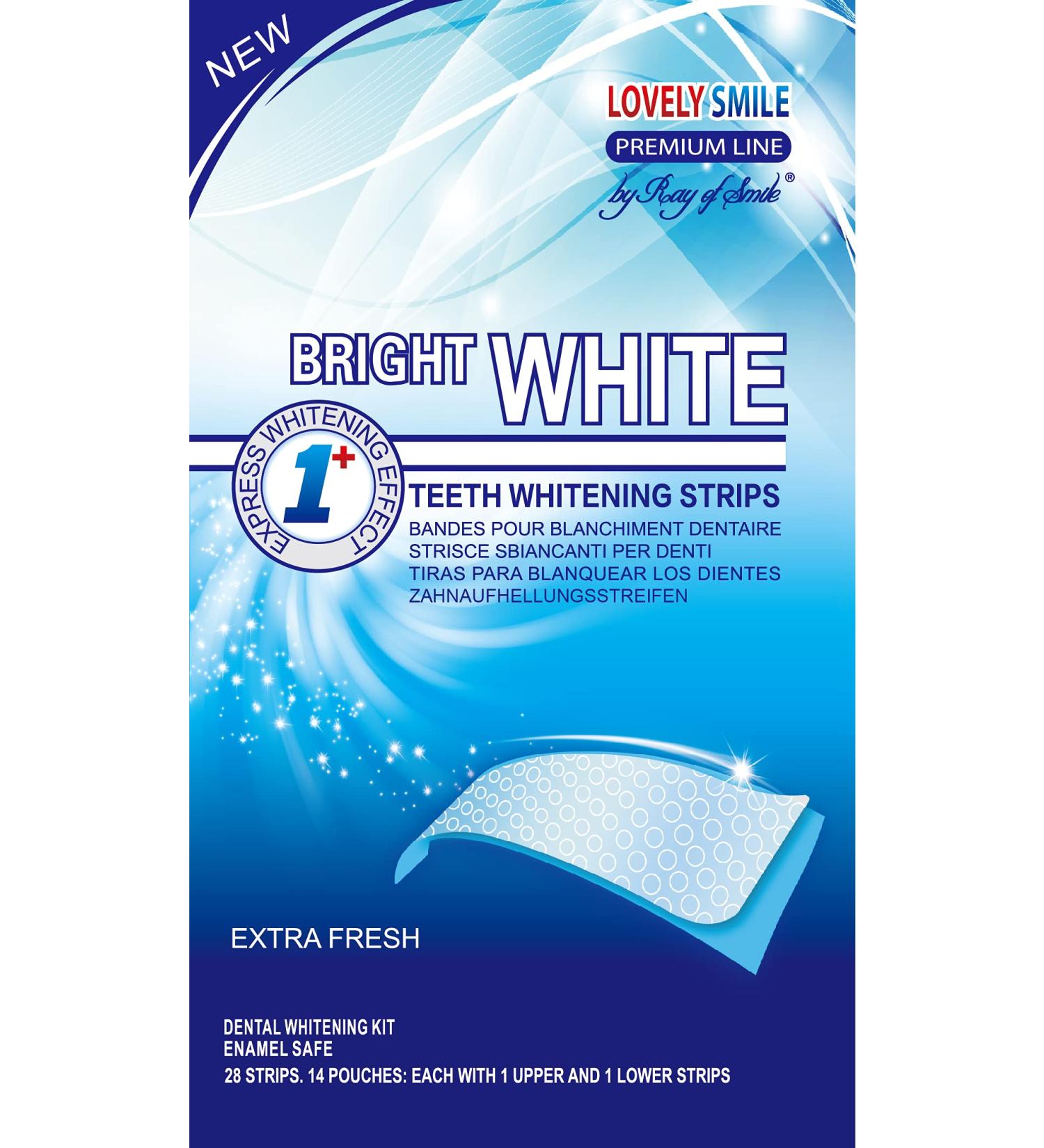 Lovely Smile Teeth Whitening Strips - 28 Express White Strips - Fast Results in 1 Hour - No Slip, No Sensitivity - Enamel Safe Dental Whitener Kit - Buy Online on GoSupps.com