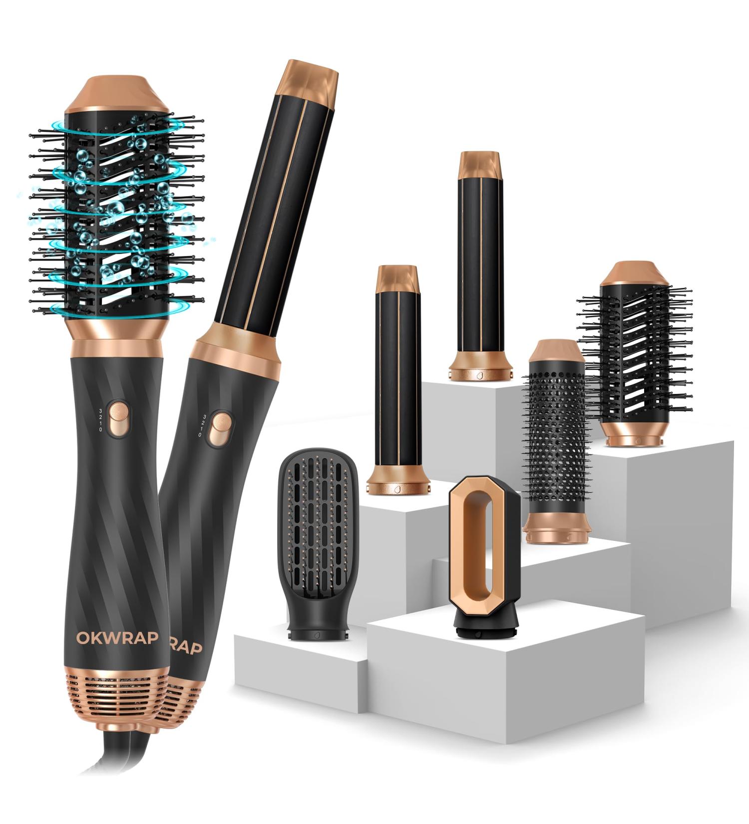 Buy Airstyler 6 in 1 - Versatile Hair Styler with 6 Attachments for Smoothing Drying Curls & Volume - International Shipping Available! - Buy Online on GoSupps.com