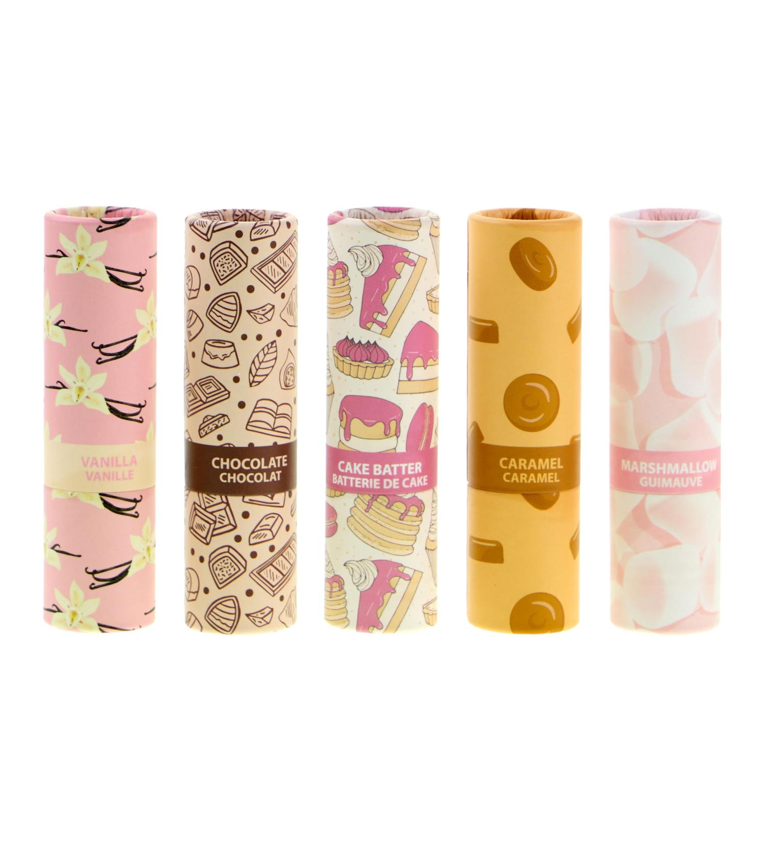 5pc Sweets Lip Balm Set Nourishing & Soothing Retractable Lip Balms Fun Flavored Tinted Lip Balms with Twist-Up Design - Buy Online on GoSupps.com