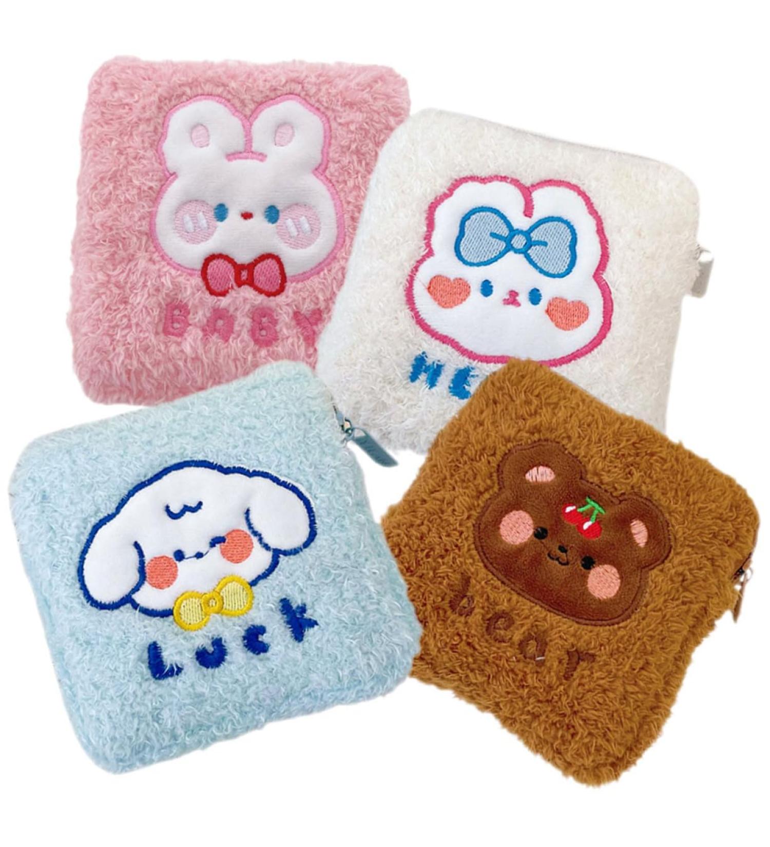 Lurrose Napkin Storage Bag Organizer | Cute Handbag for Ladies Menstrual Pad | Plush Period Pouch - Buy Online on GoSupps.com