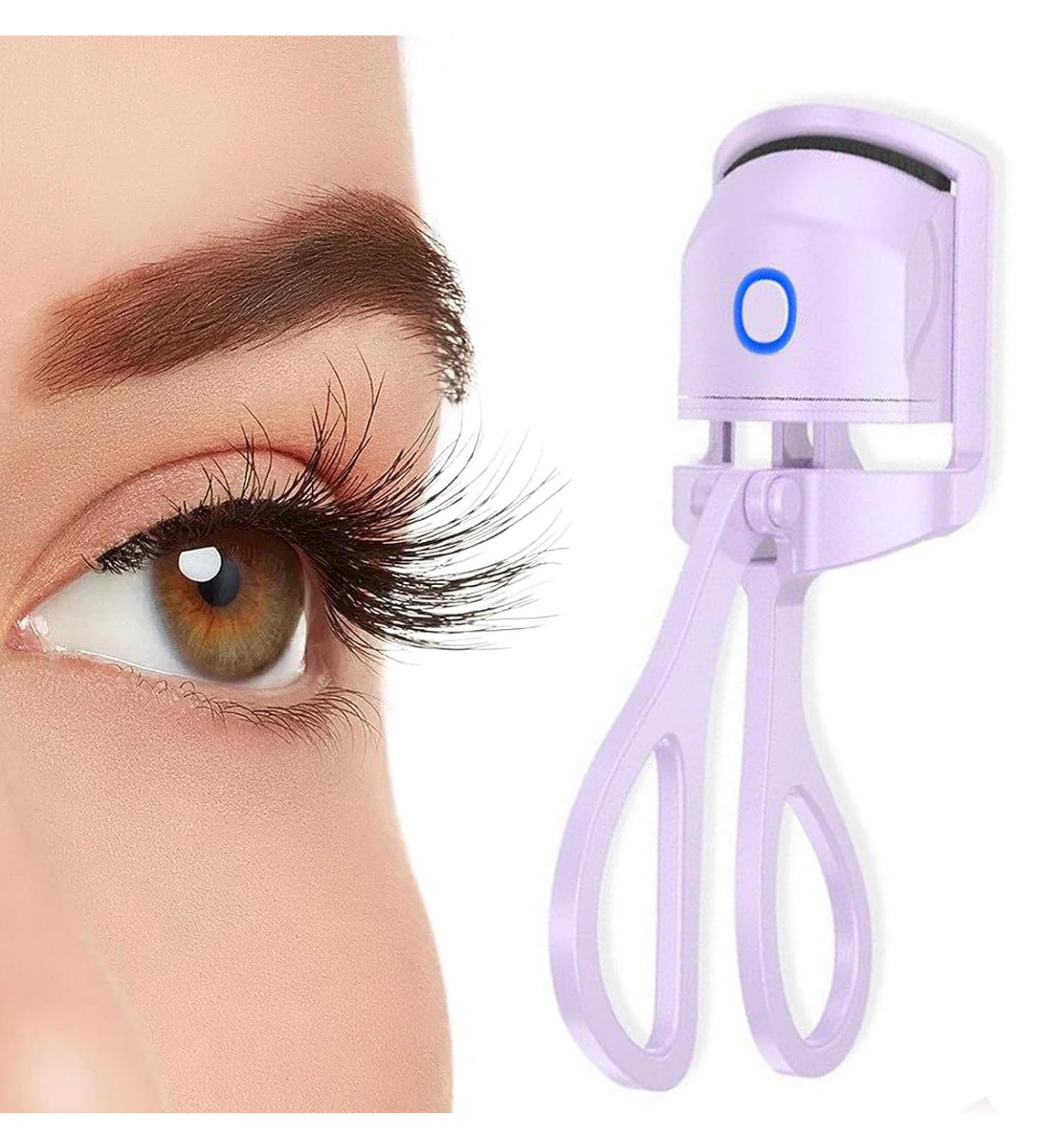 Dust2oasis Heated Eyelash Curlers Rapid Heat Lash Curler Long Lasting Curling with Sensing Heating Silicone Pad 2 Premature Setting & USB Rechargeable Eye Lash Curler (Purple)