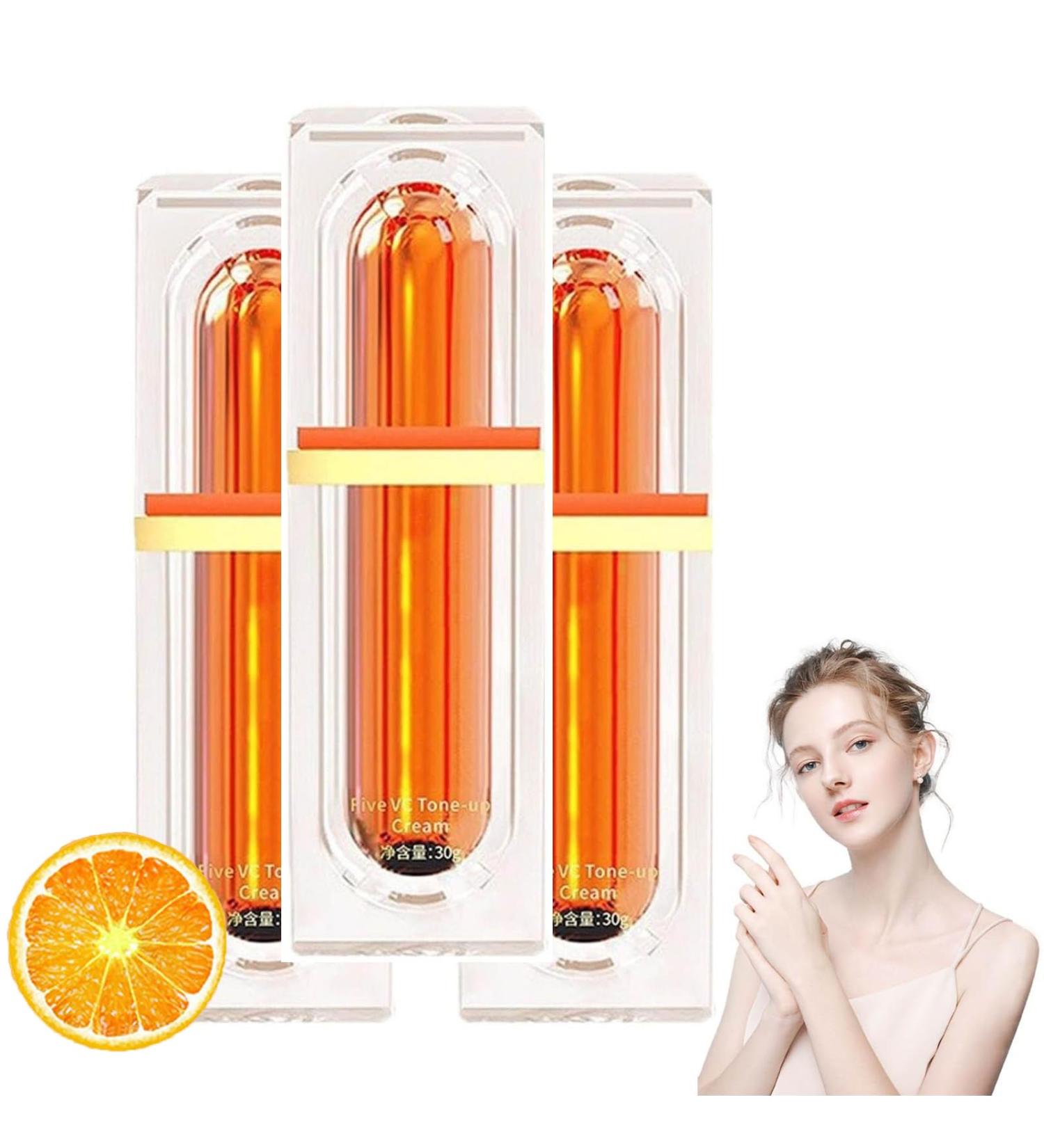 Vitamin C Makeup Clay Cream 30g Five Vitamin C Moisturizing Whitening Cream Longlasting Hydration Whitens the Skin for All Skin Types 3 Pieces - Buy Online on GoSupps.com