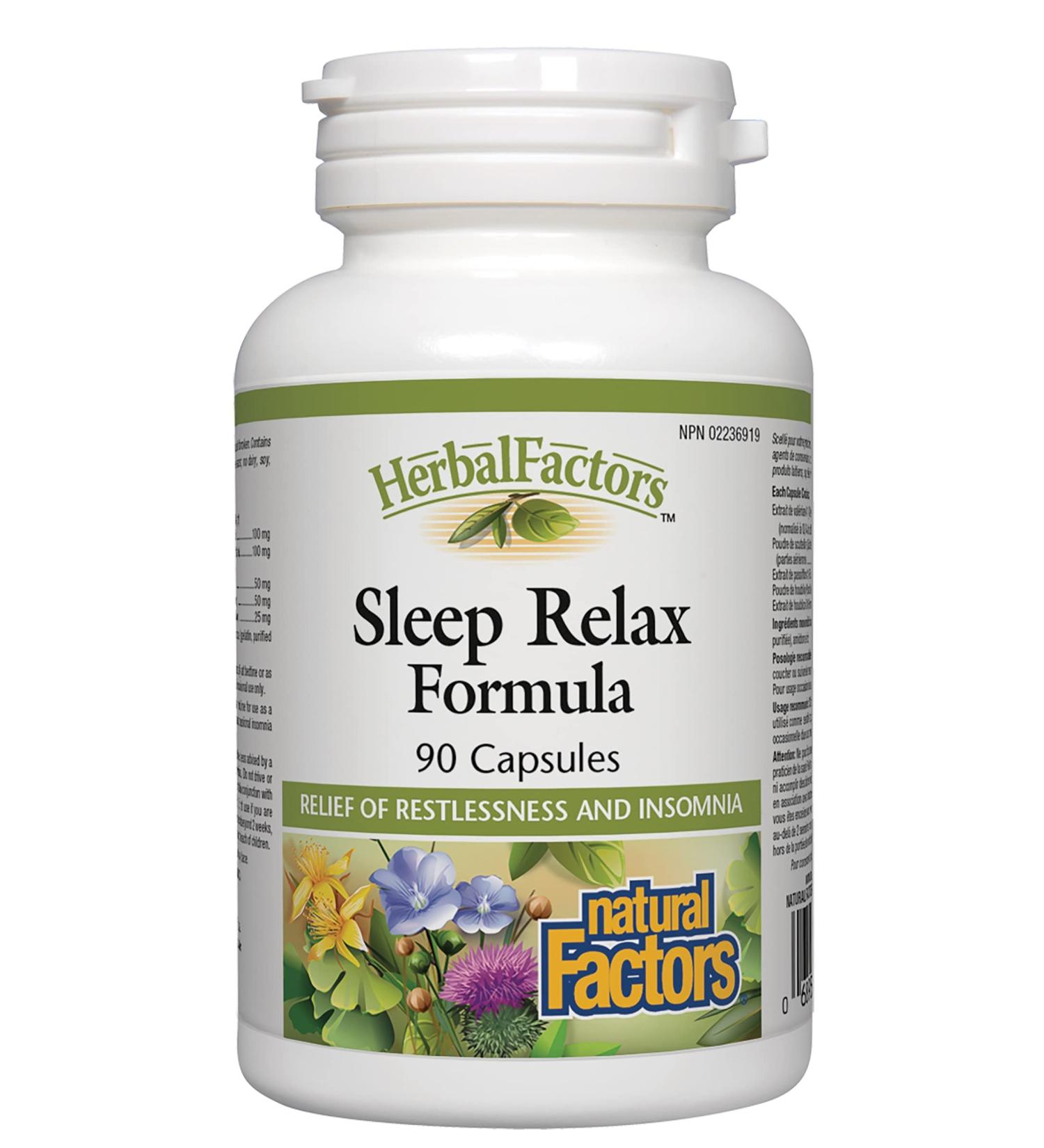 Natural Factors Sleep Relax - Valerian & Hops 90 Capsules for Restful Sleep - Buy Online on GoSupps.com