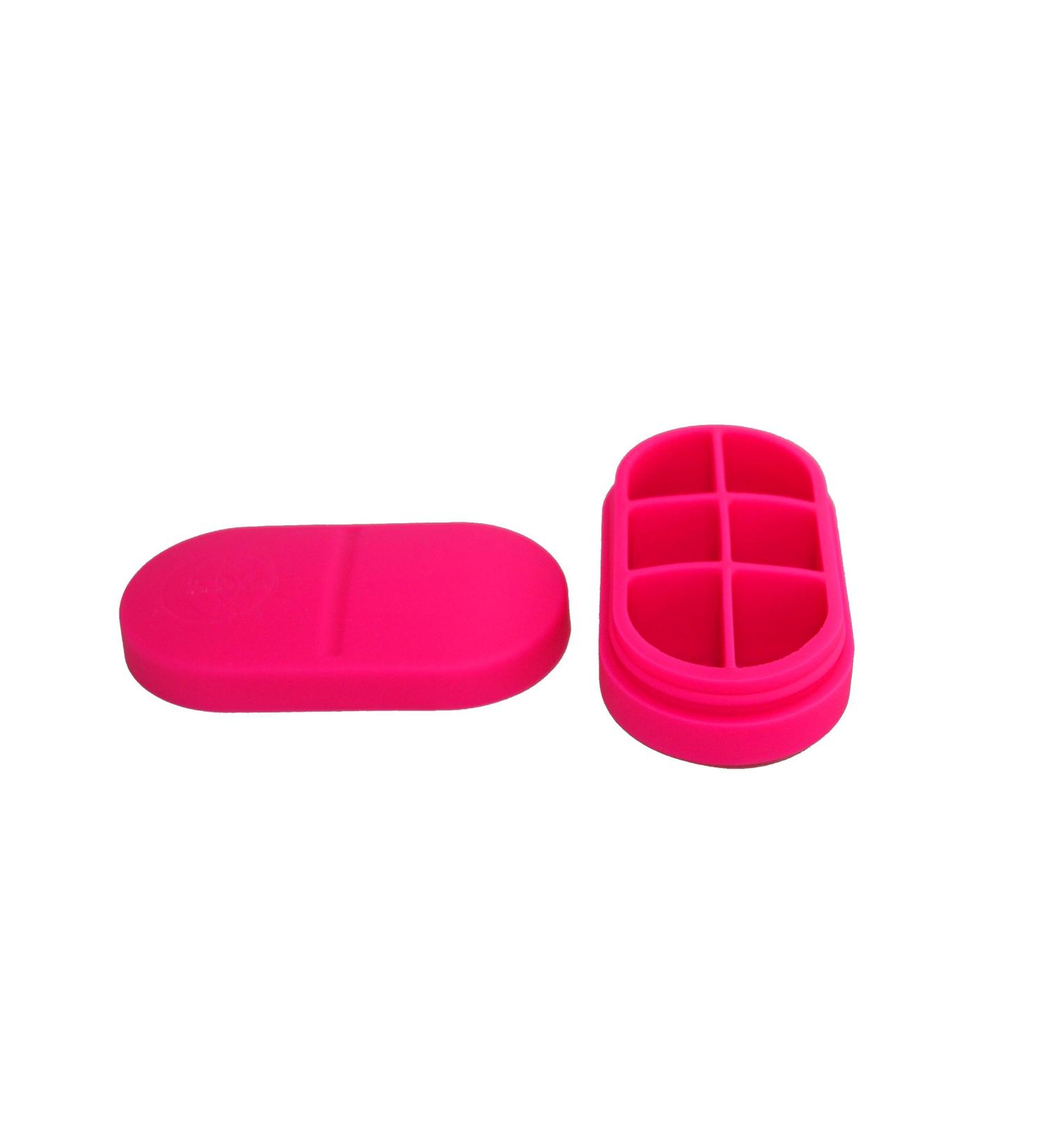 Six Compartment Portable Silicone Pill Box - Pink | Travel-Friendly & Durable | Ideal for Medication Organization - Buy Online on GoSupps.com