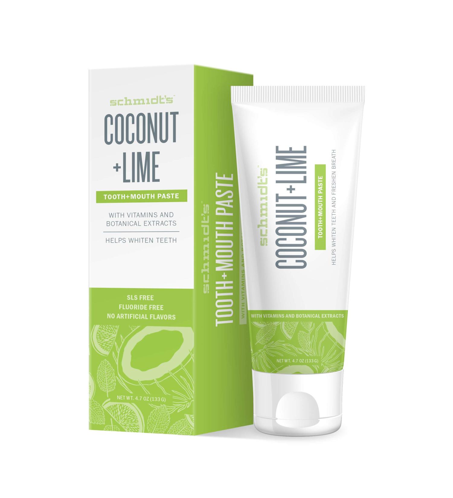 Buy Schmidt's Coconut + Lime Toothpaste - 1 Pack (133 g) - Natural Vegan & Eco-Friendly - Buy Online on GoSupps.com